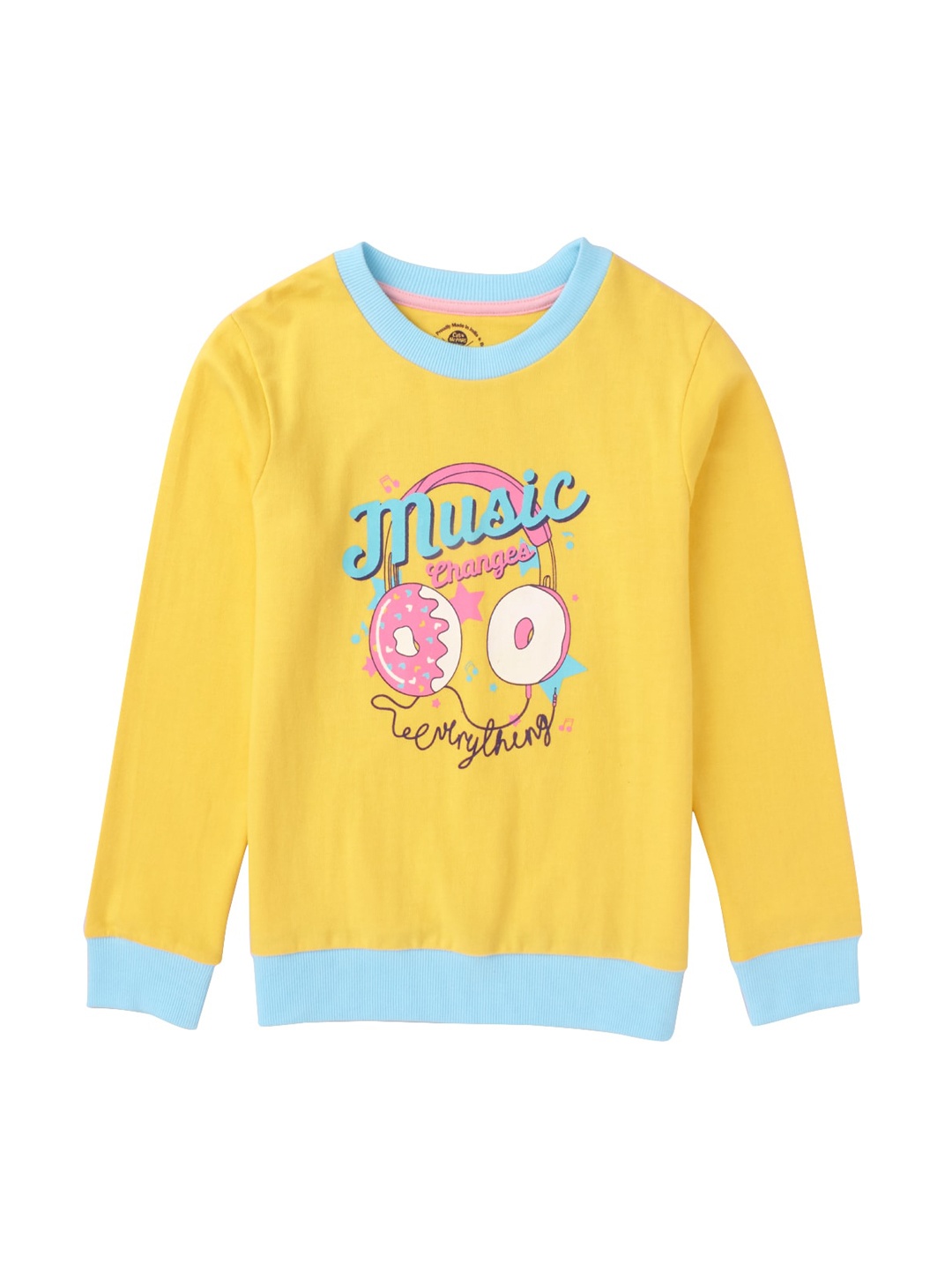 

Cub McPaws Girls Yellow Printed Sweatshirt