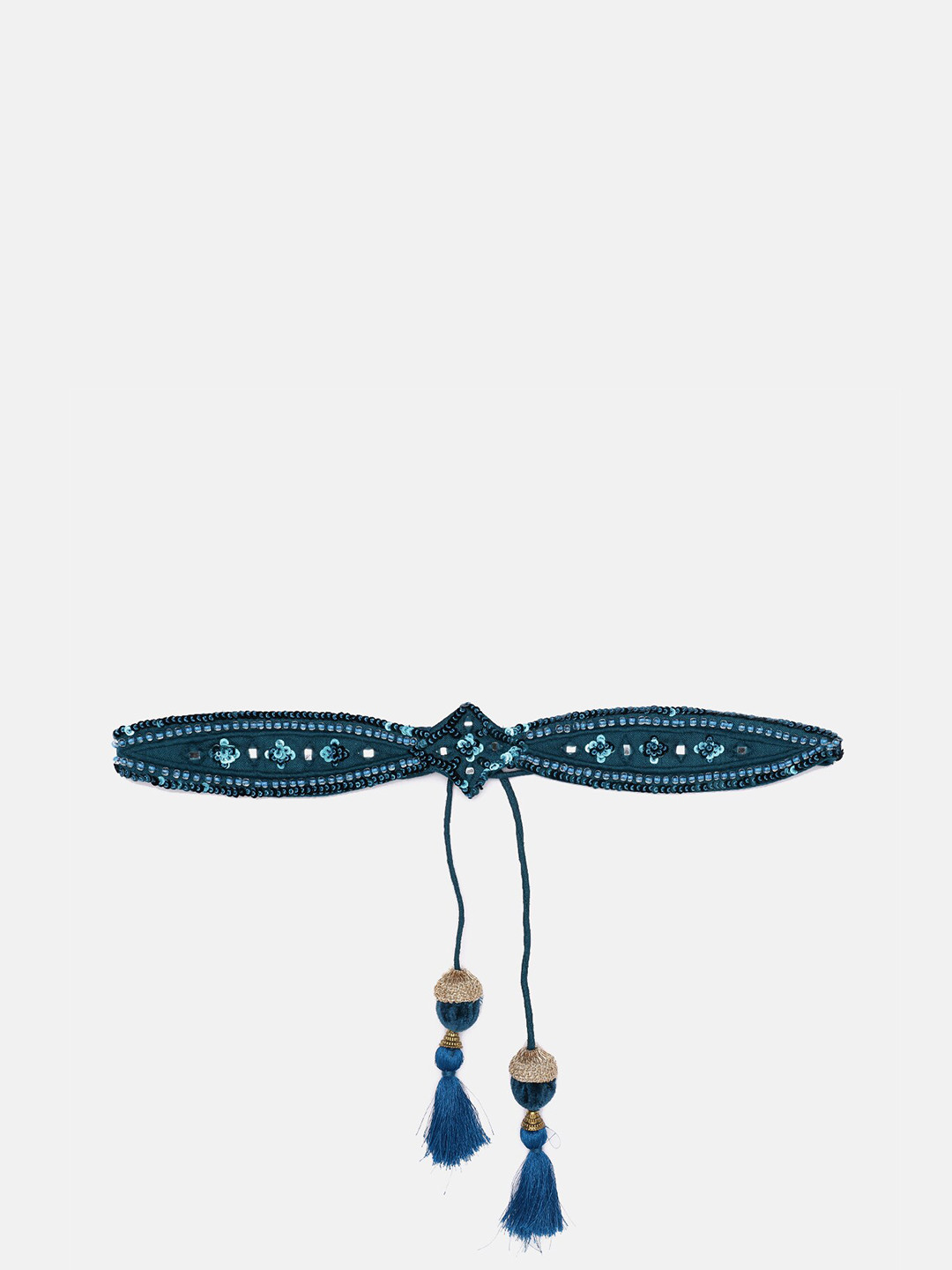 

panchhi Women Teal Embellished Mirror Wok Hand-Made Kamarbandh