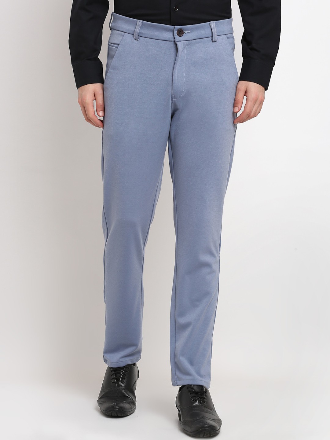 

JAINISH Men Grey Smart Tapered Fit Easy Wash Formal Trousers