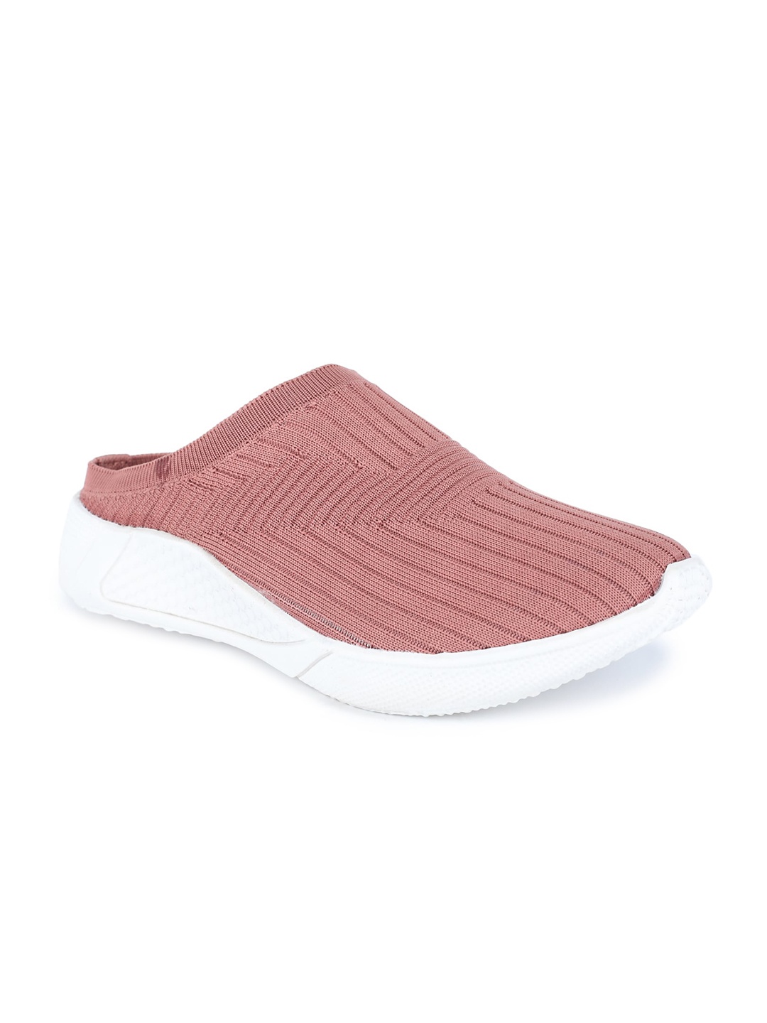 

SAPATOS Women Peach-Coloured Woven Design Slip-On Sneakers