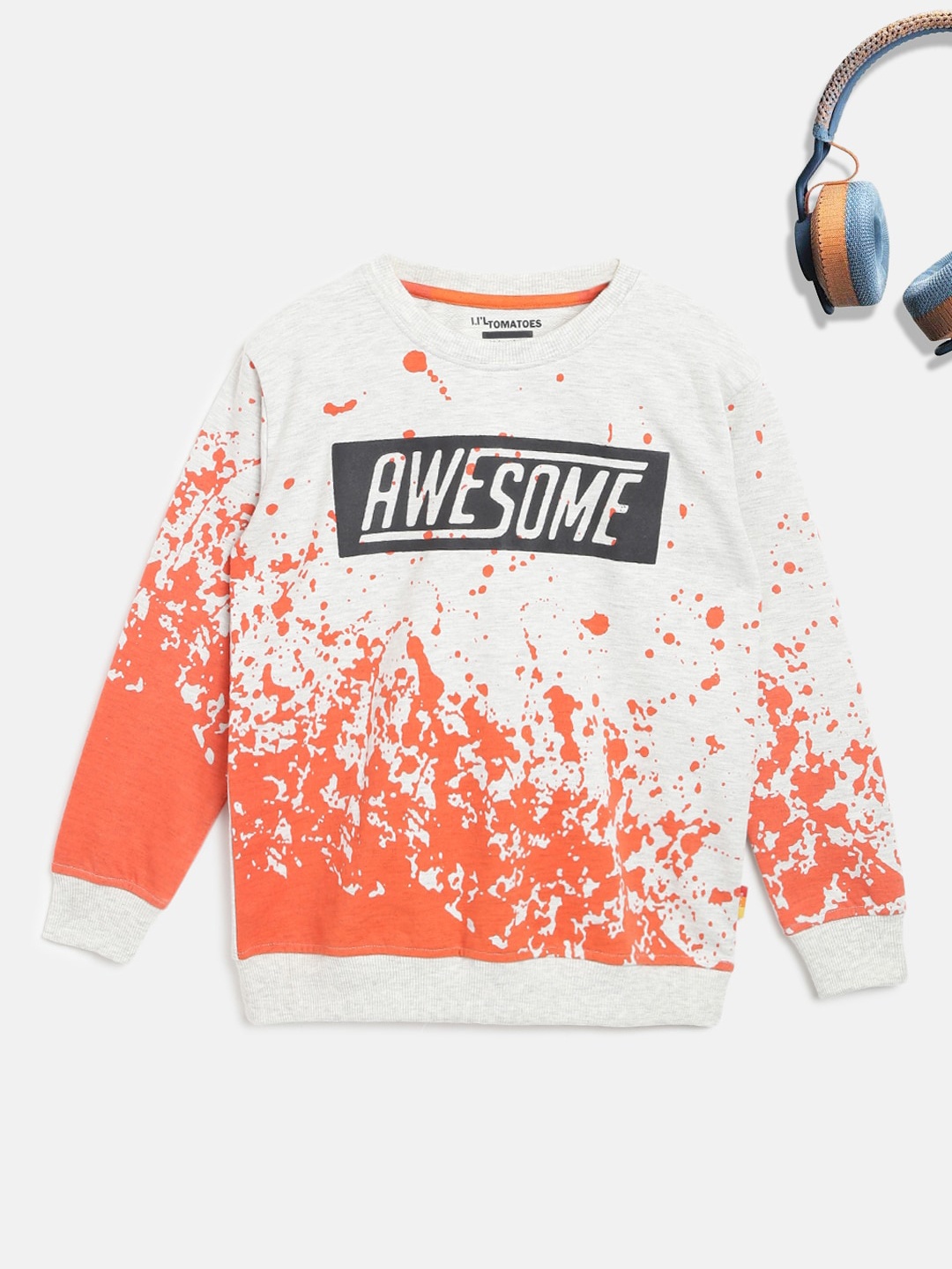 

Lil Tomatoes Boys Grey Printed Cotton Sweatshirt