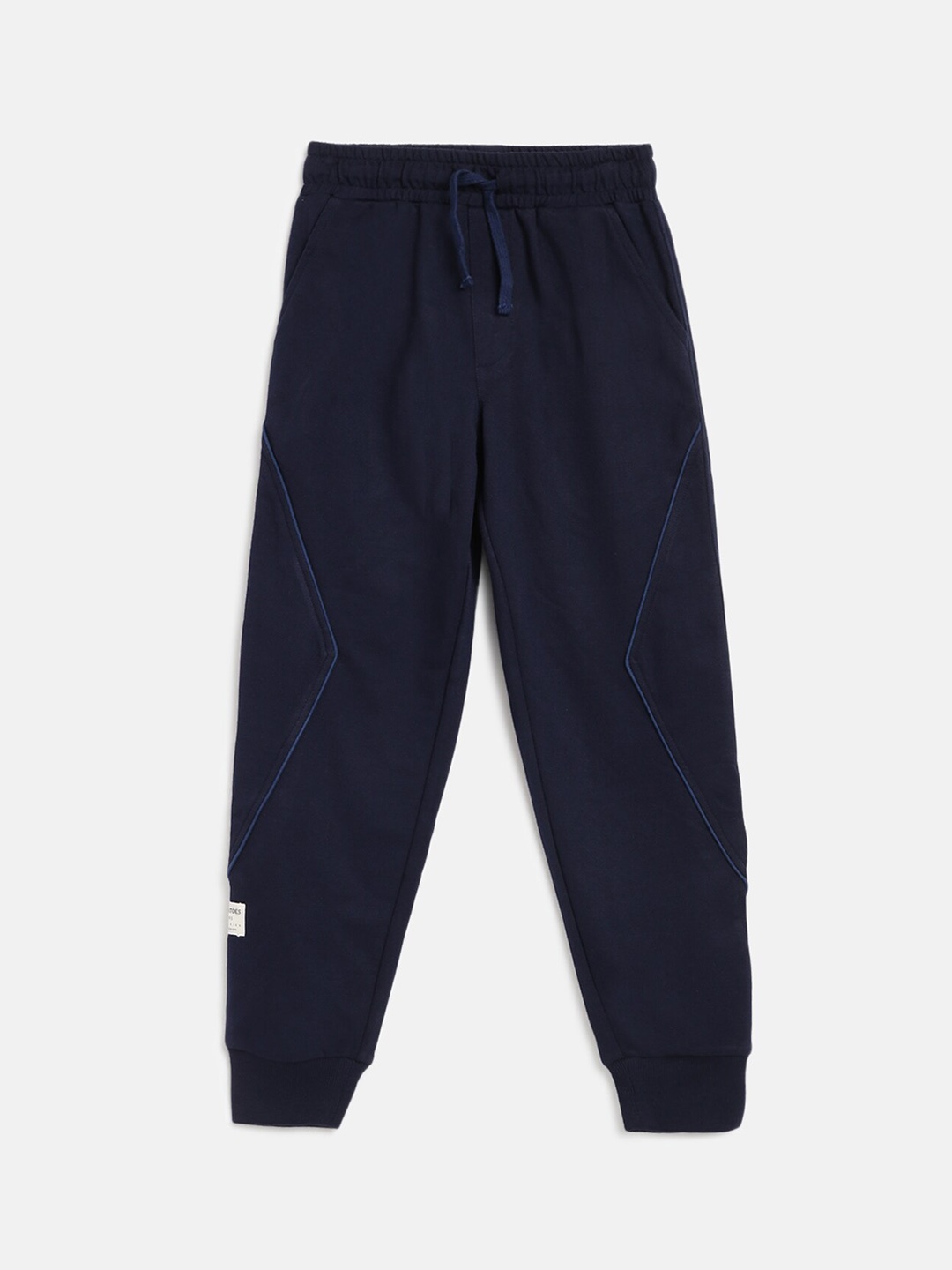 

Lil Tomatoes Boys Navy Blue Solid Pure Cotton Joggers