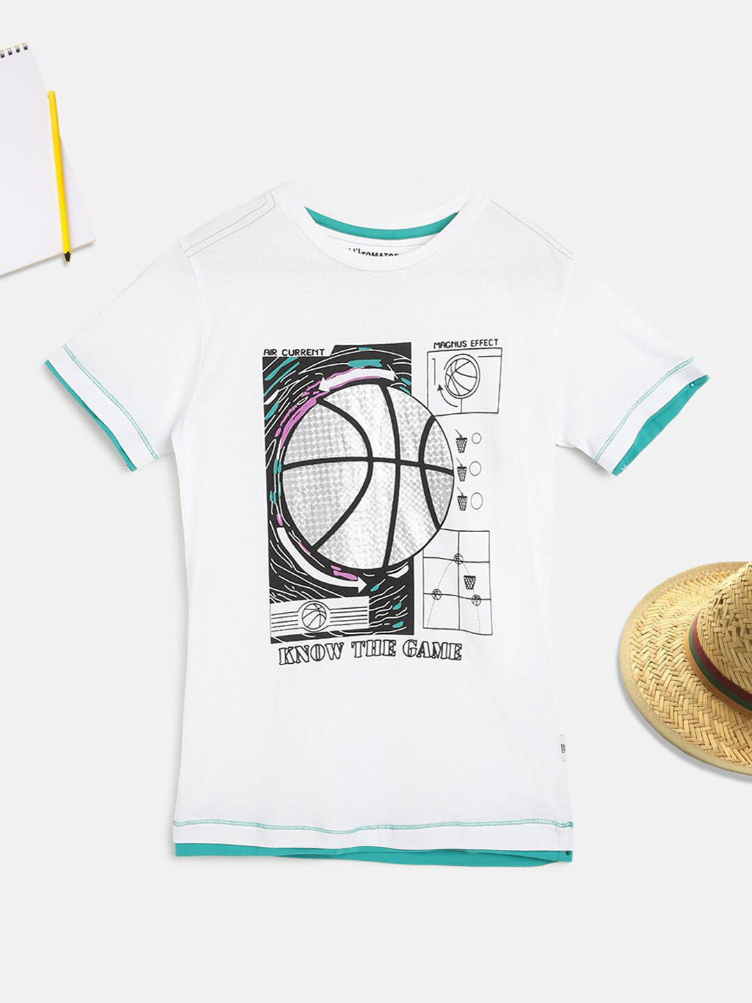 

Lil Tomatoes Boys White Sports Printed Outdoor T-shirt