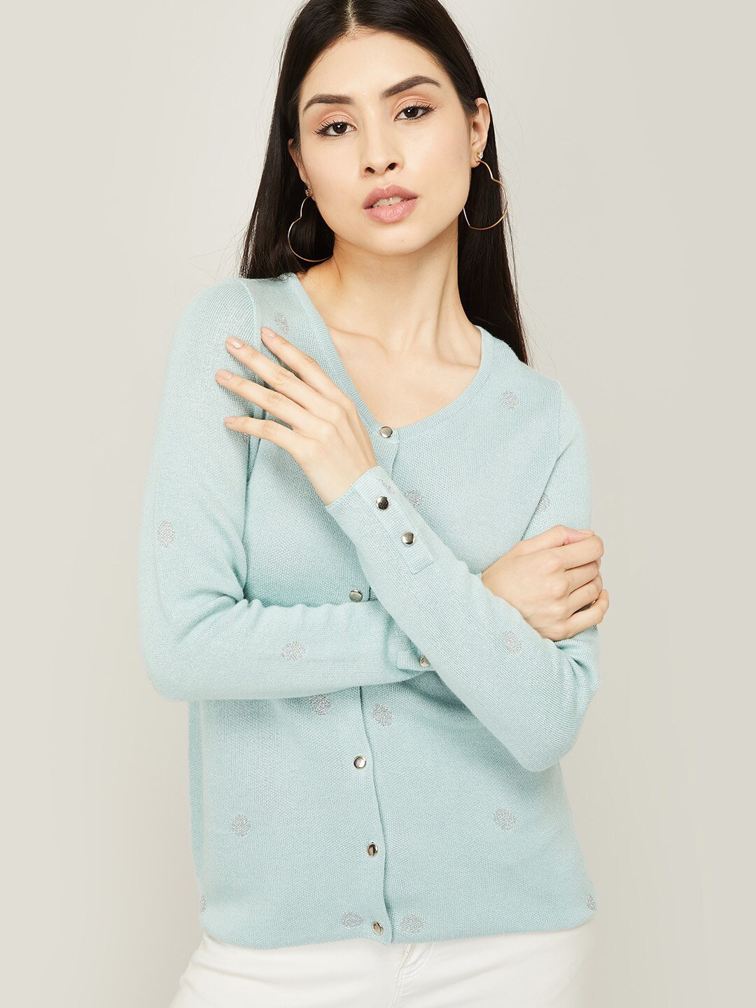 

Bossini Women Blue Cardigan Sweater