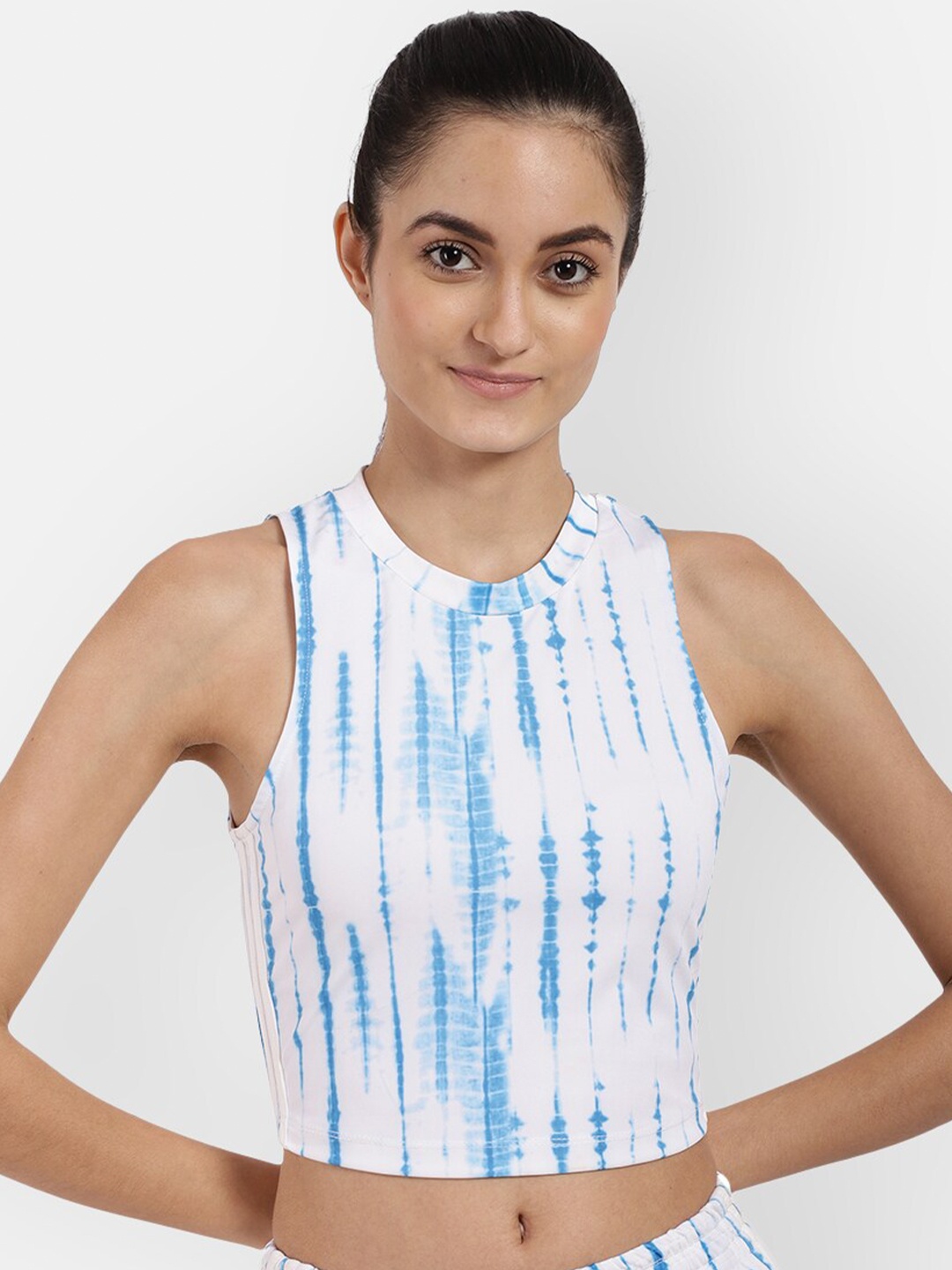 

R26 White & Blue Tie & Dye Regular Crop Top