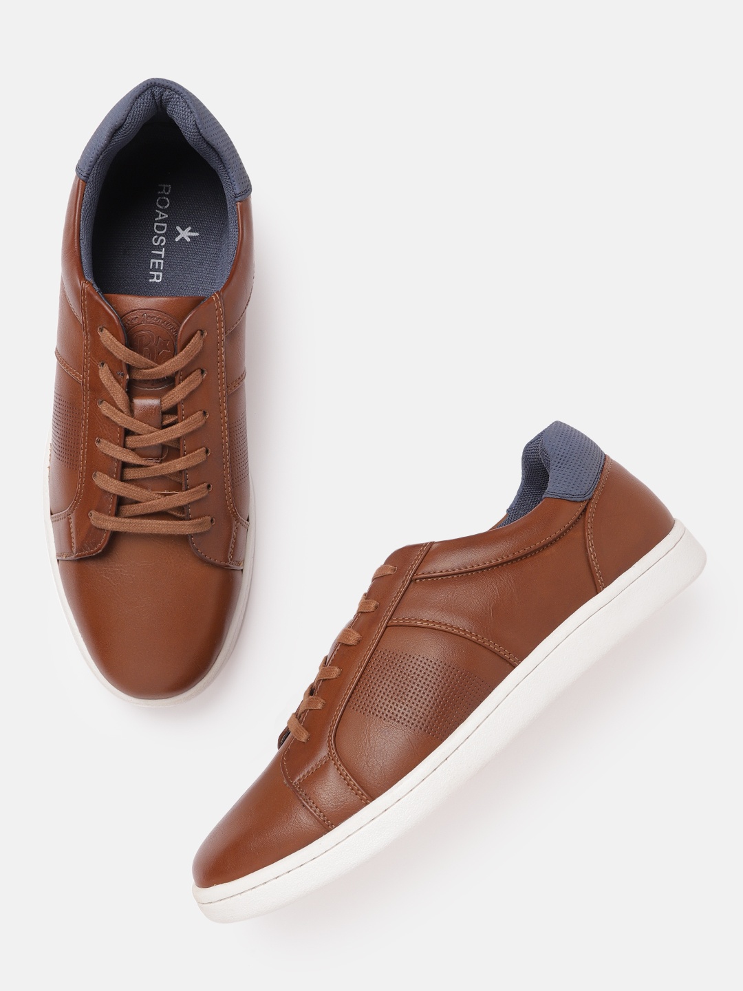 

The Roadster Lifestyle Co Men Tan Brown Perforated Sneakers