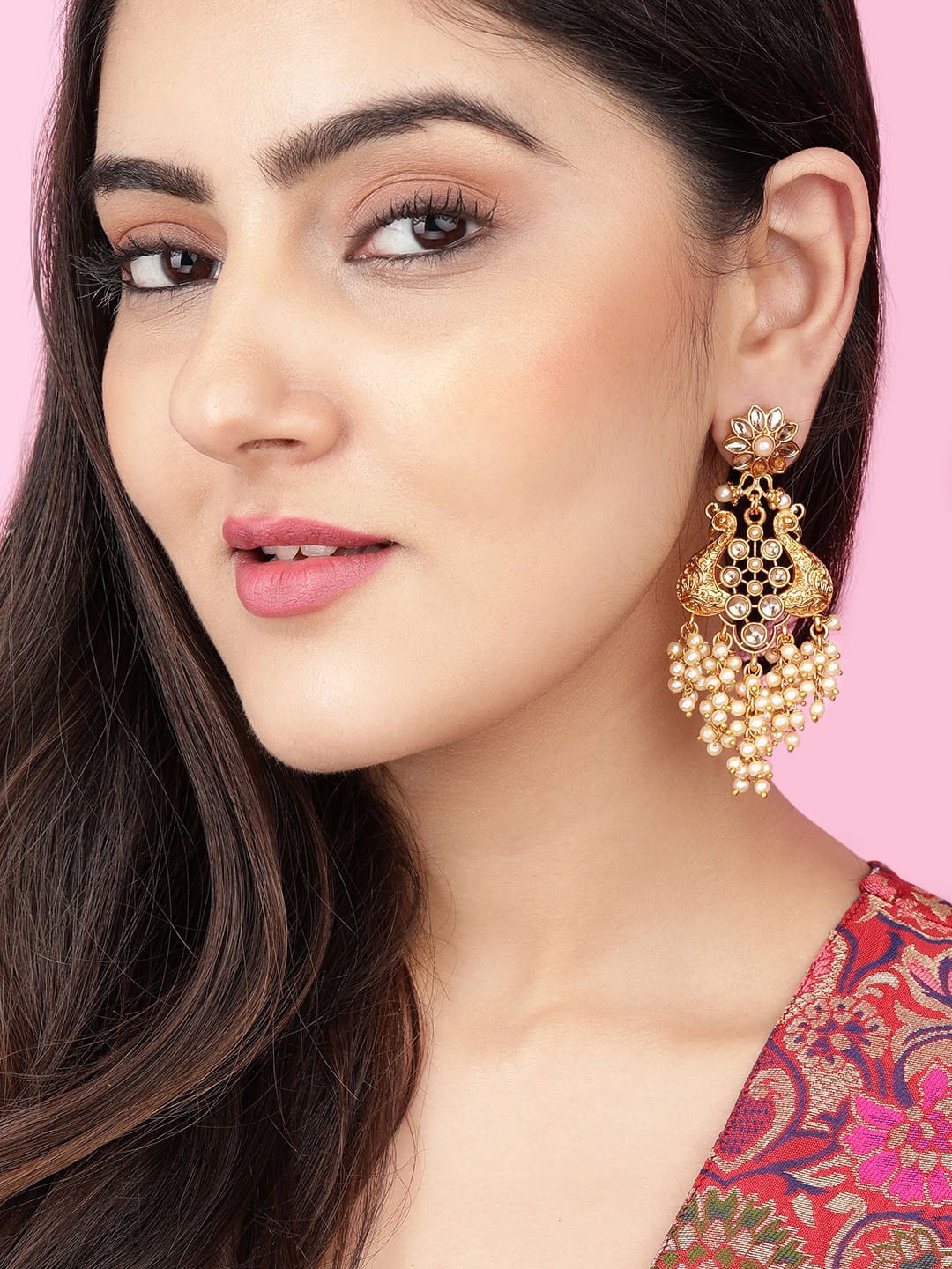 

Rubans Gold-Toned Classic Chandbalis Earrings