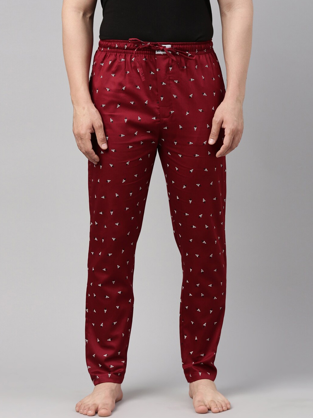 

Bushirt Men Maroon Printed Pure Cotton Lounge Pants