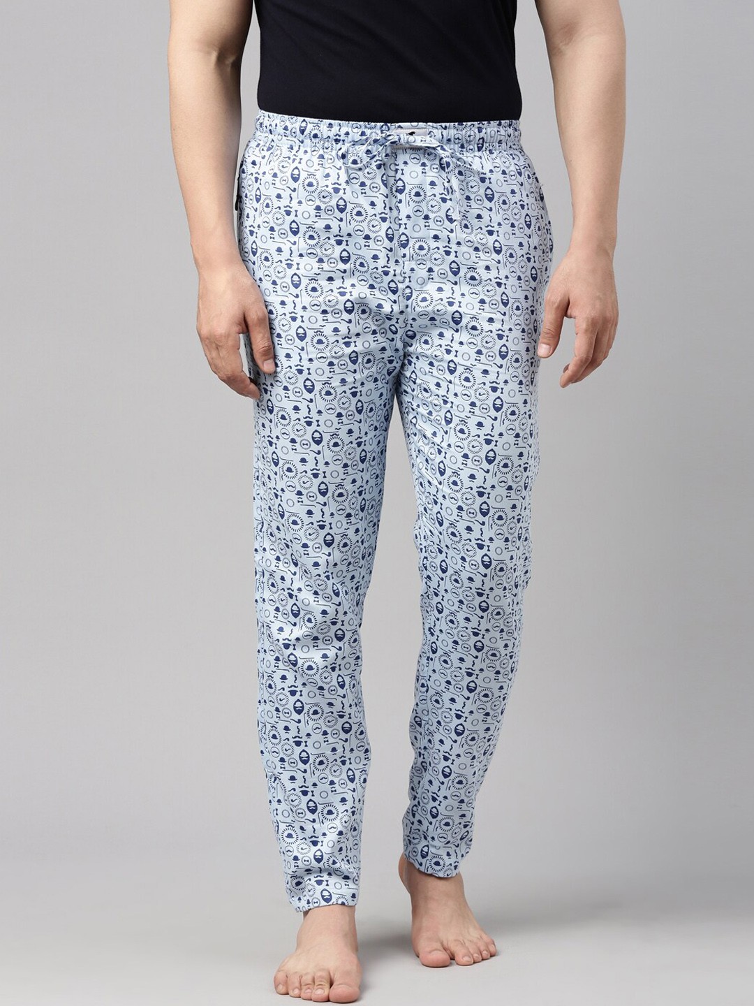 

Bushirt Men Blue Printed Pure Cotton Lounge Pants