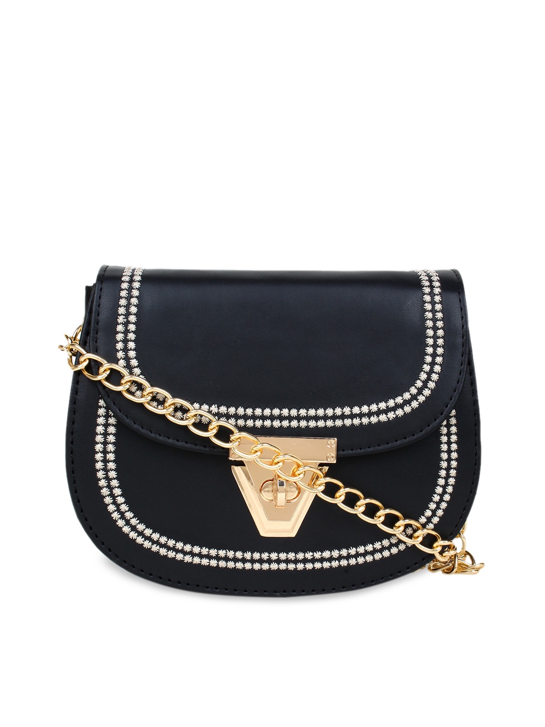 

LEGAL BRIBE Black Embroidered Sling Bag