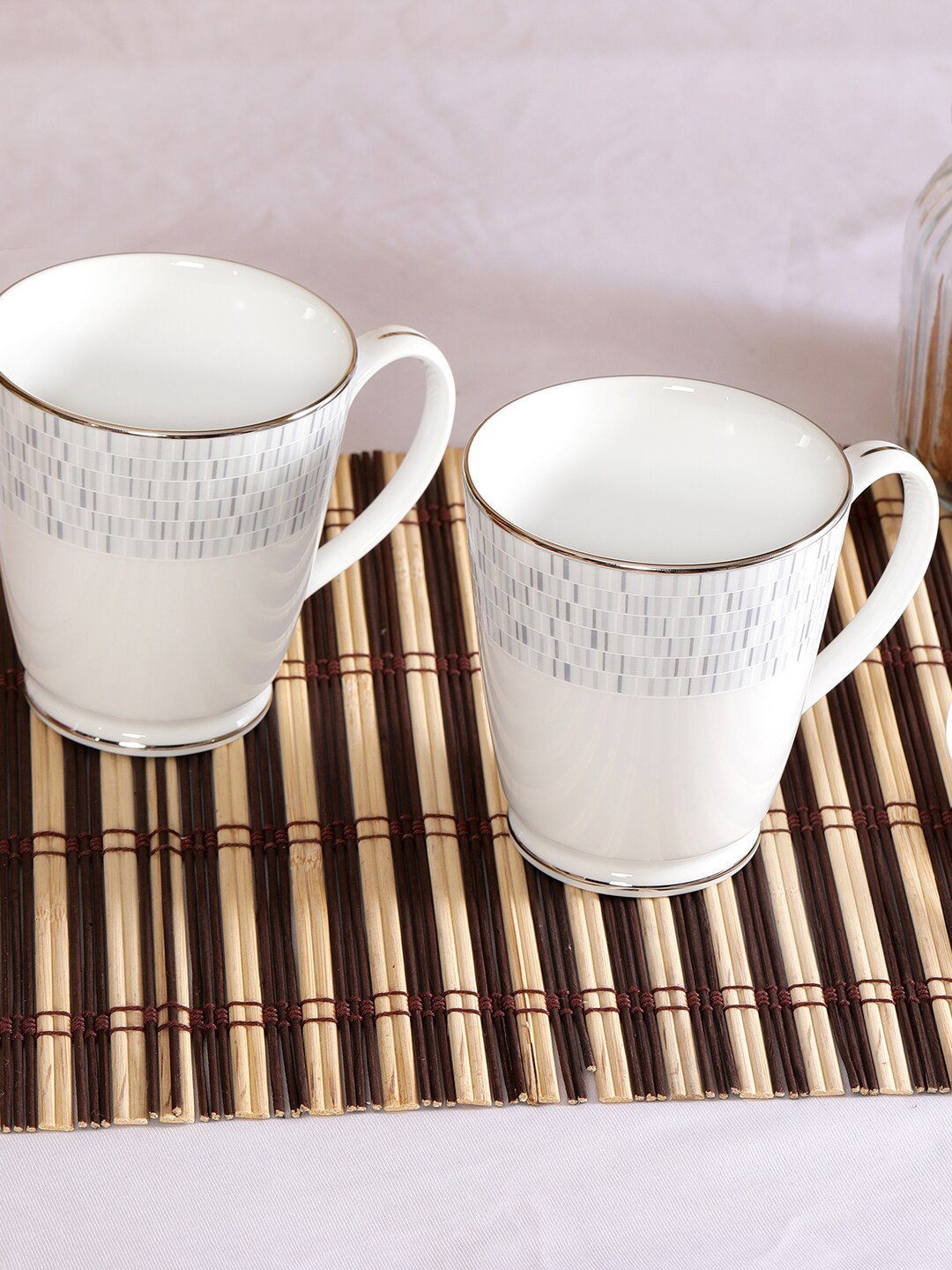 

Noritake Hearth Collection Ville De Platine 2 Pcs Tea/Milk Mug, White