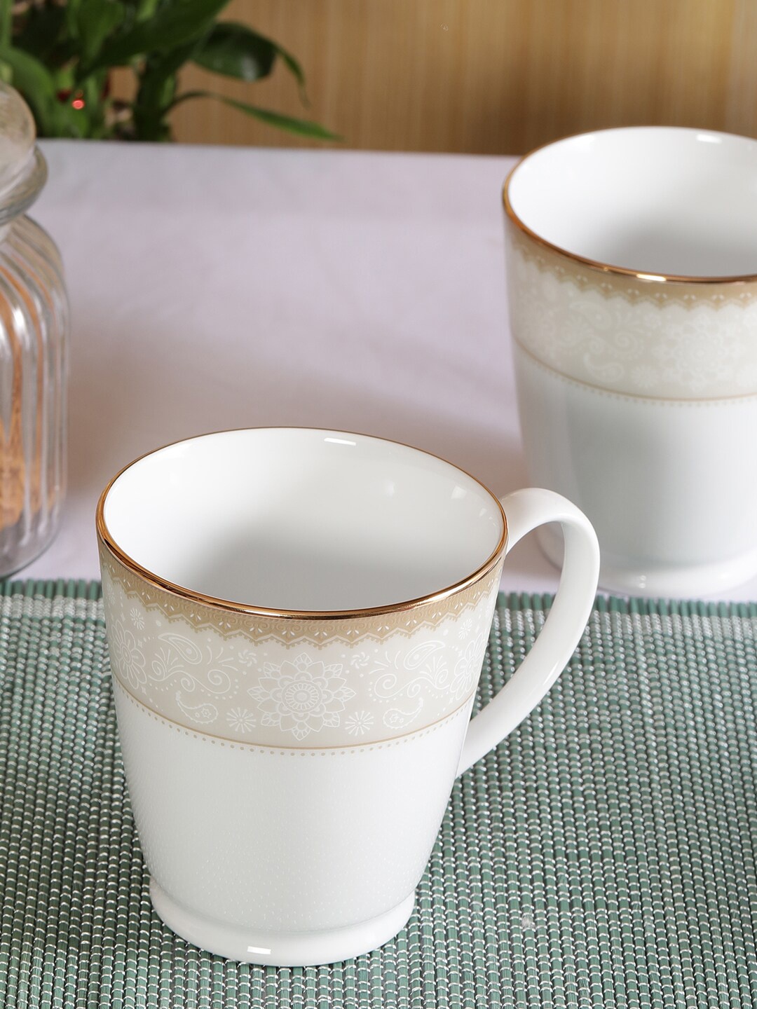 

Noritake Hearth Collection Golden Chintz 2 Pcs Tea/Milk Mug, White