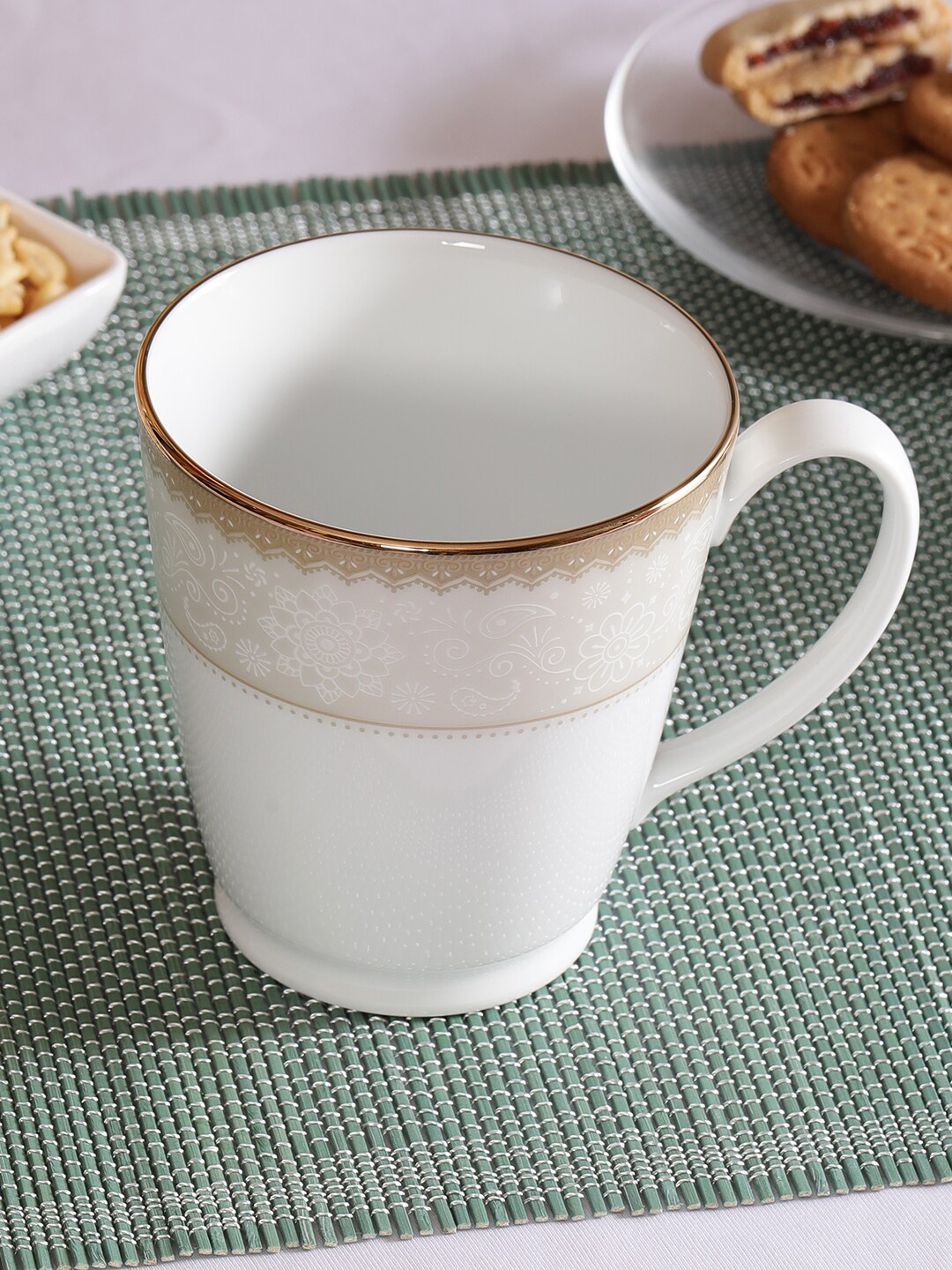 

Noritake Hearth Collection Golden Chintz Milk Mug 1Pcs, White