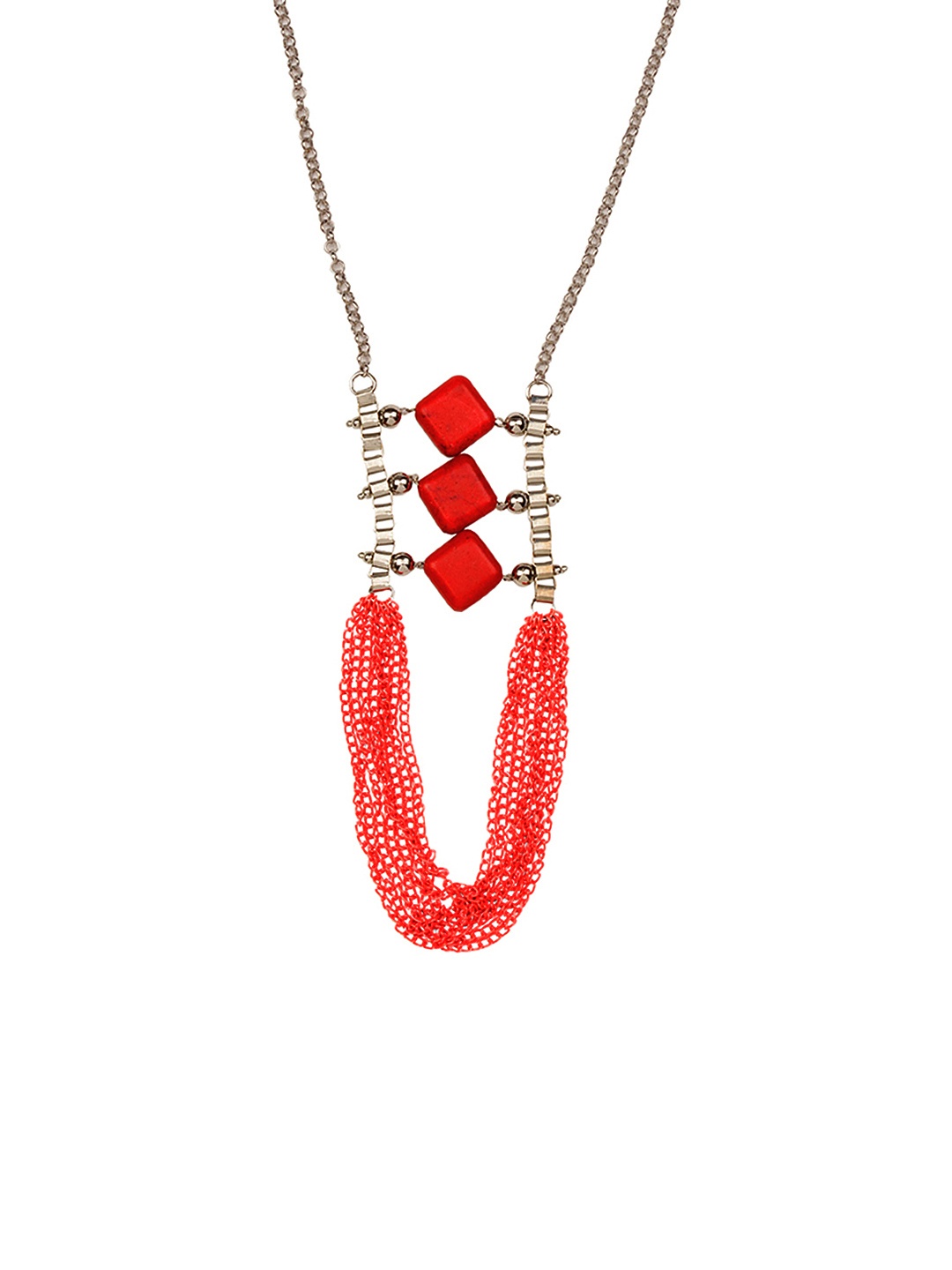 

Kazo Silver-Toned & Red Necklace