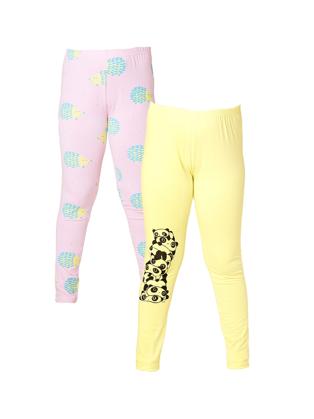 

You Got Plan B Girls Pack Of 2 Yellow & Pink Printed Leggings