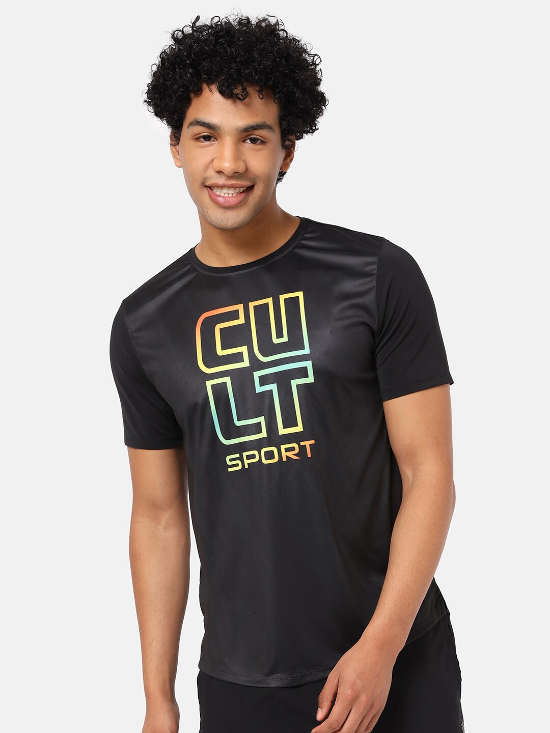 

Cultsport Men Black Typography Printed T-shirt