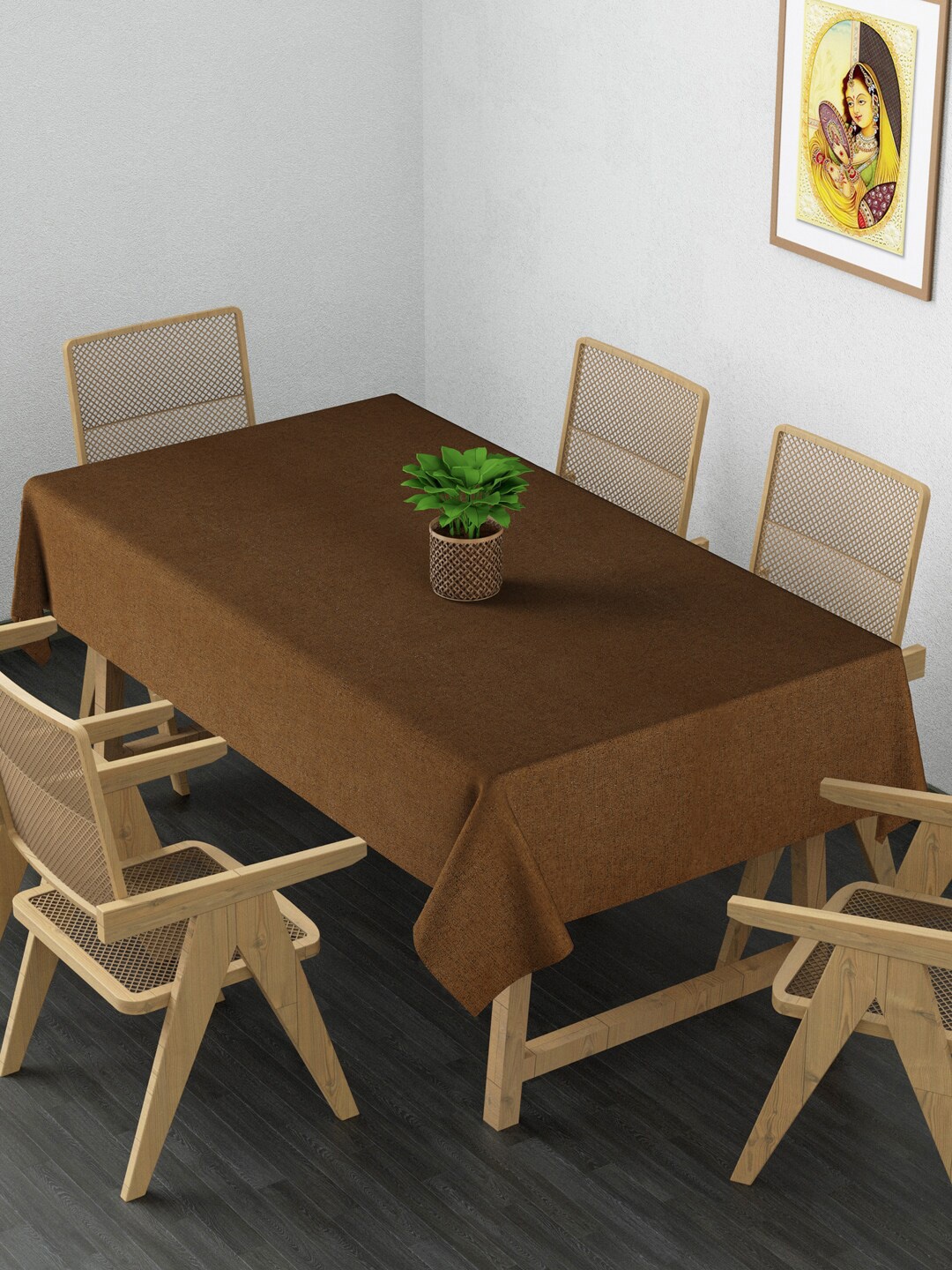 

Clasiko Set Of 6 Brown Solid Organic Cotton Table Napkins