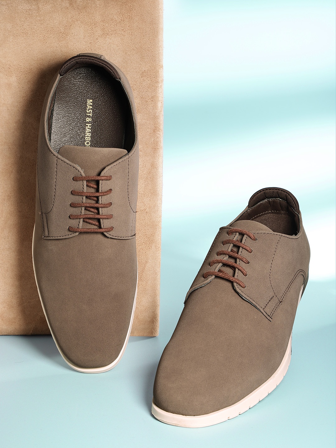 

Mast & Harbour Men Coffee Brown Solid Derbys