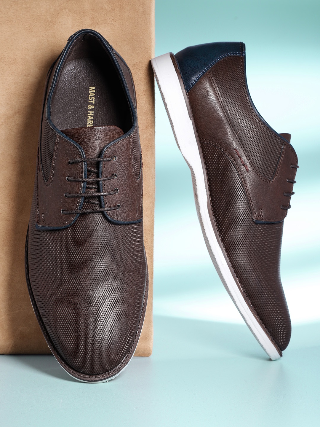 

Mast & Harbour Coffee Brown Perforated Derbys