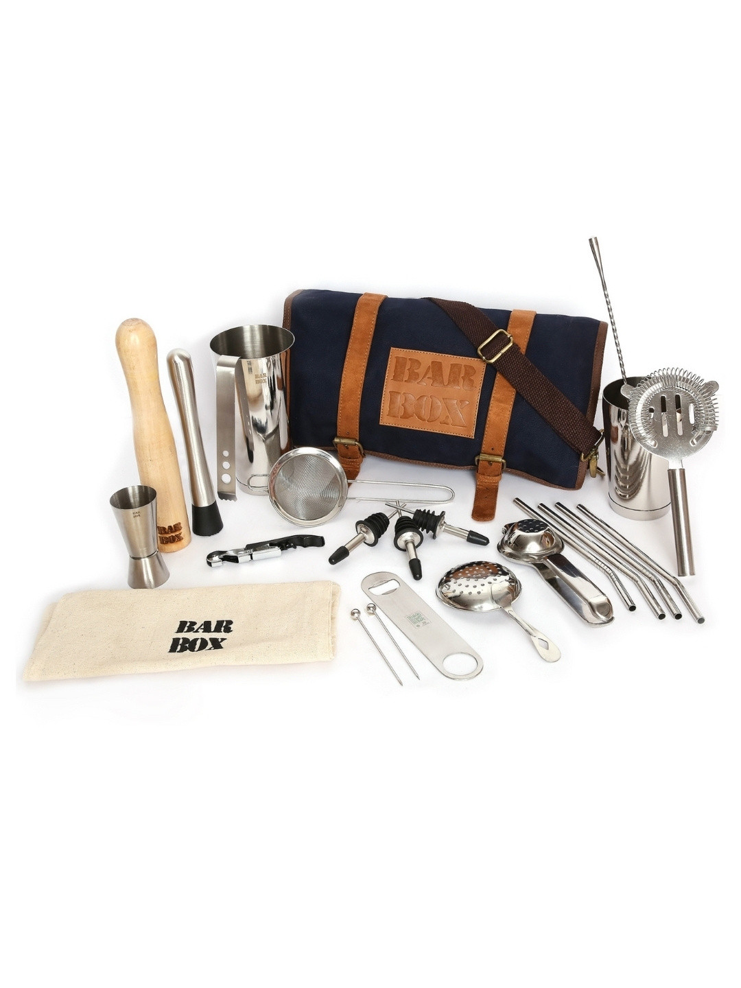 

BAR BOX Pack Of 25 Navy Blue Bartender Travel Kit Bag