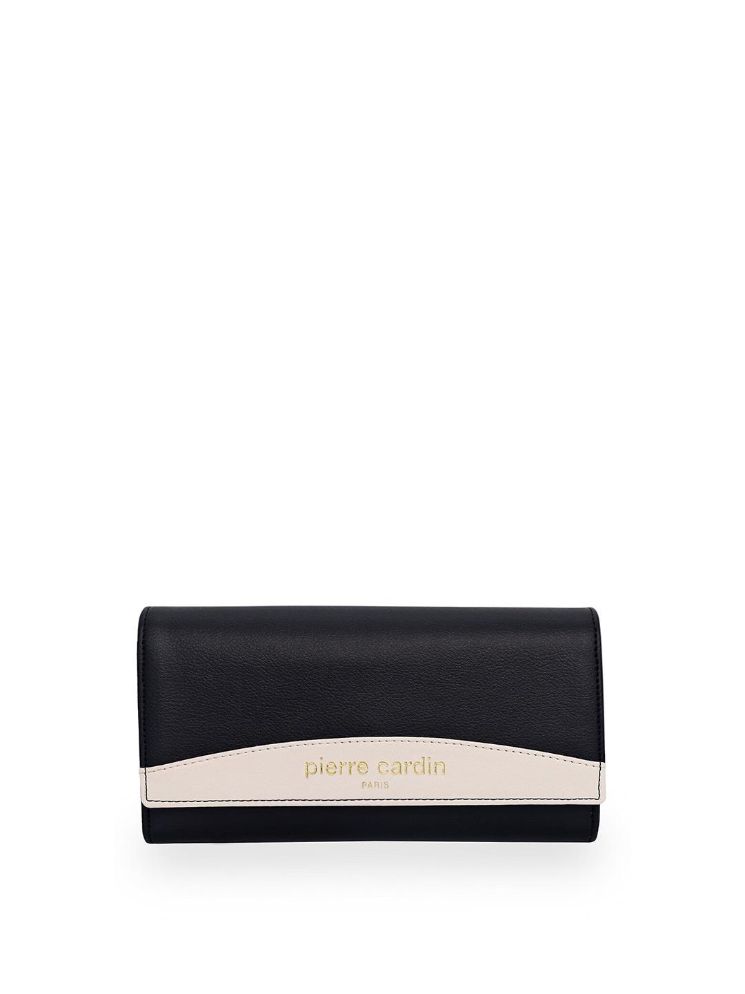 

pierre cardin Women Black & Cream Colourblocked Purse Clutch