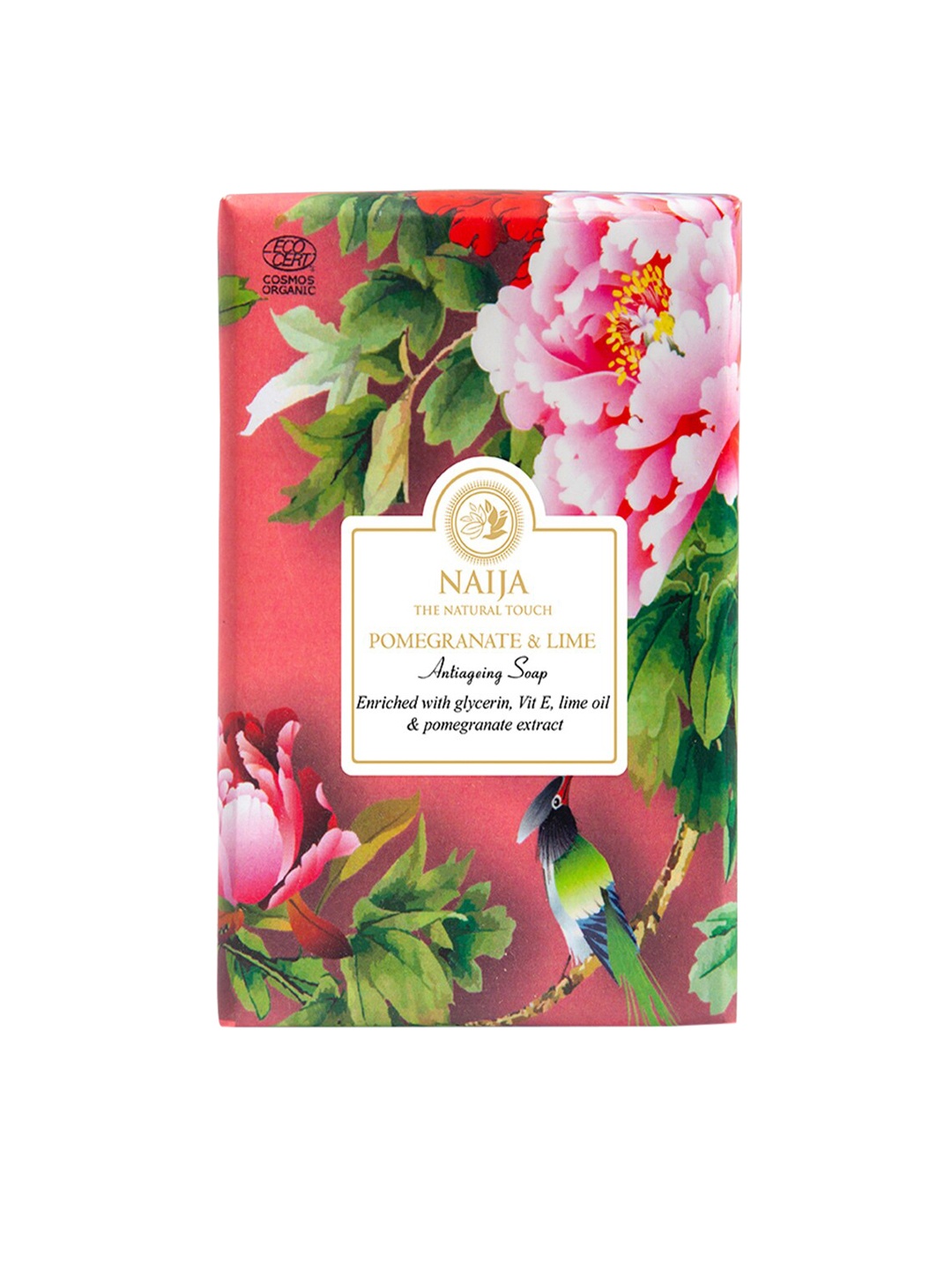 

NAIJA Organic Pomegranate and Lime Anti Ageing Soap - 100g, Pink