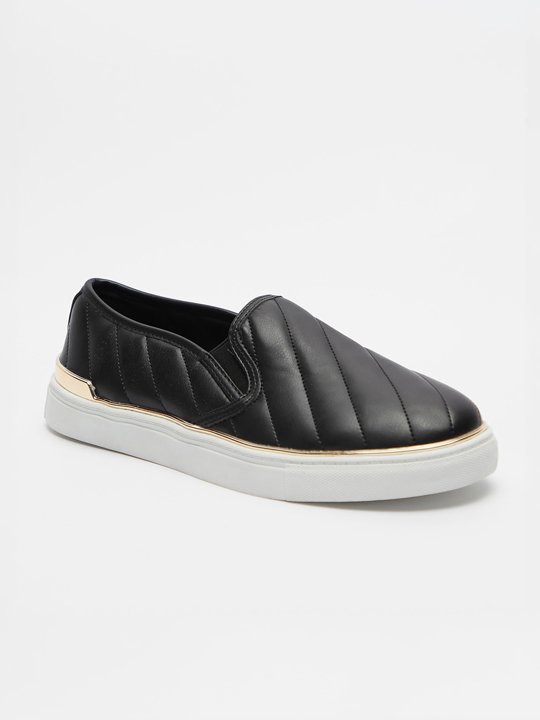 

shoexpress Women Black PU Slip-On Sneakers