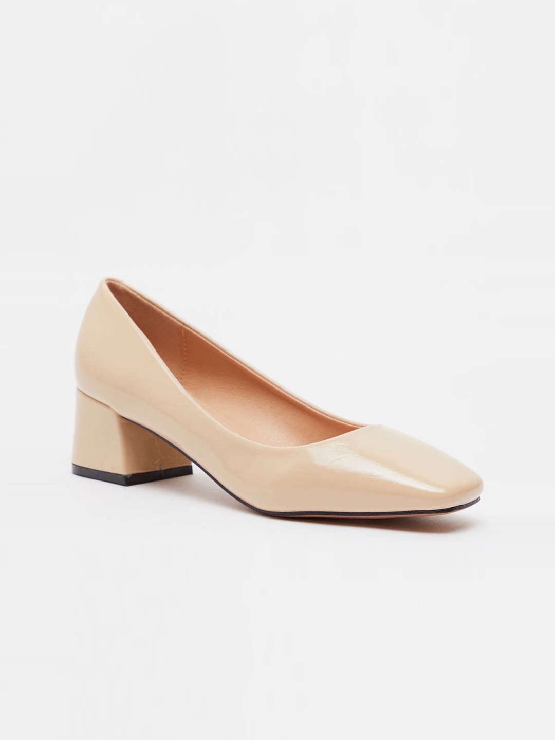 

shoexpress Beige PU Block Pumps
