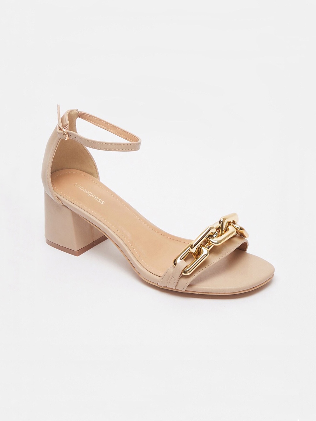 

shoexpress Beige Embellished Block Heels