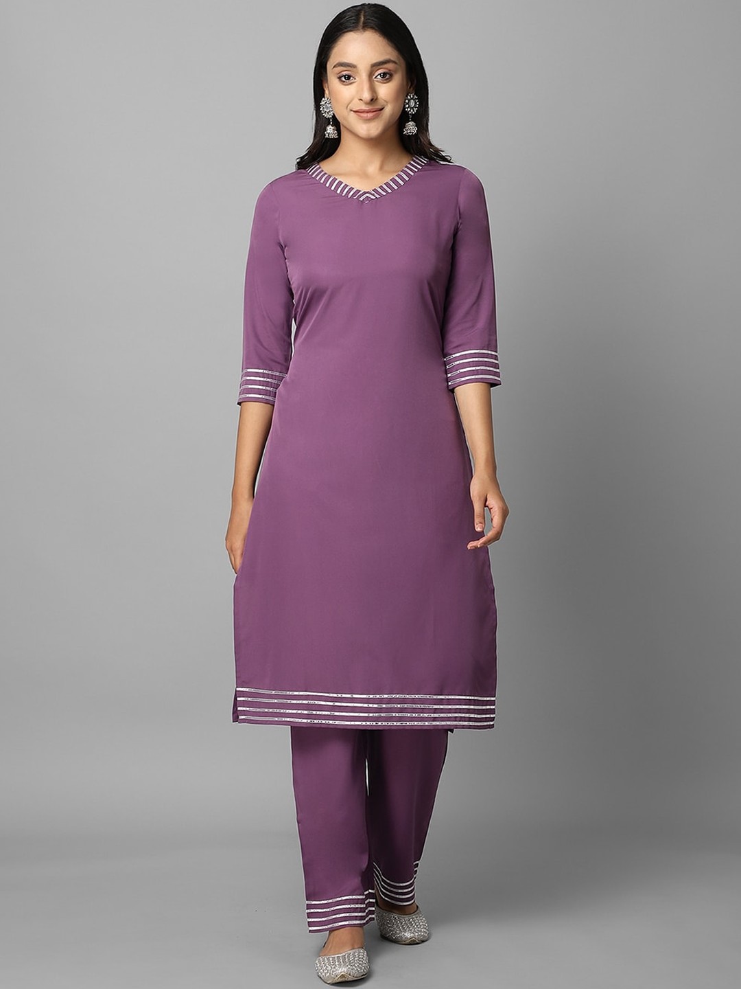

Azira Women Purple Regular Kurta with Palazzos