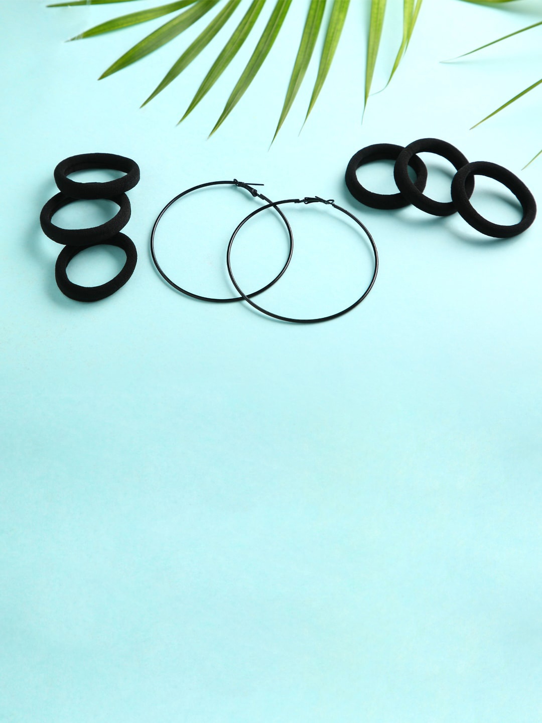 

justpeachy Black Contemporary Hoop Earrings
