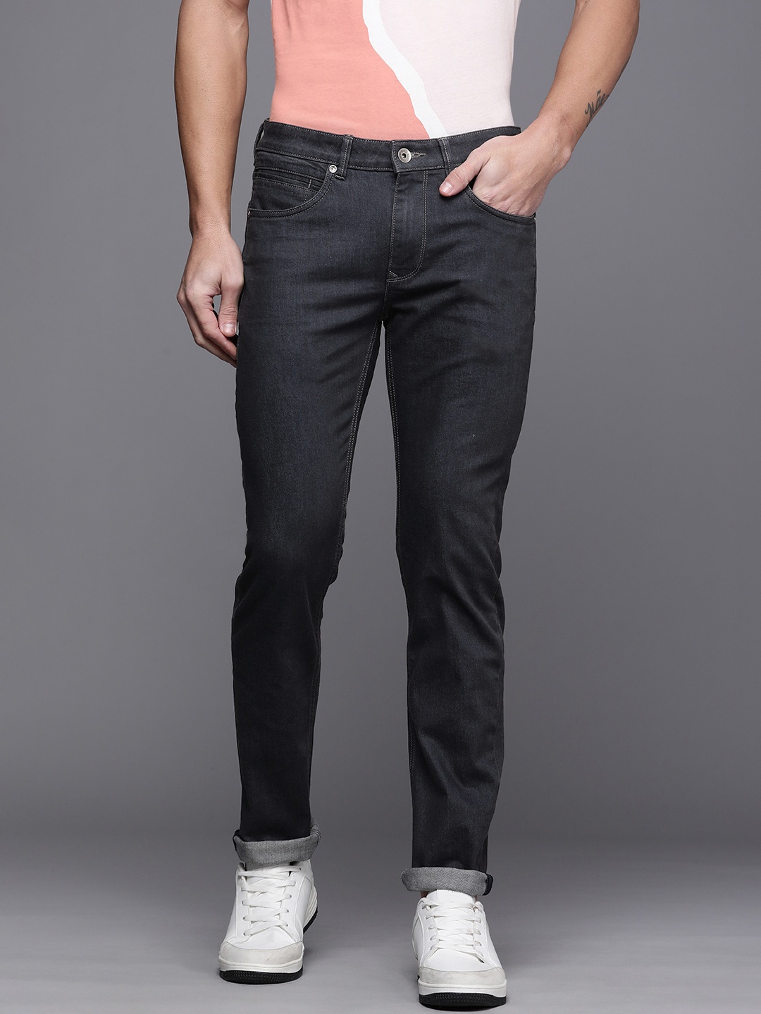 

Louis Philippe Jeans Men Blue Matt Slim Fit Low-Rise Stretchable Jeans