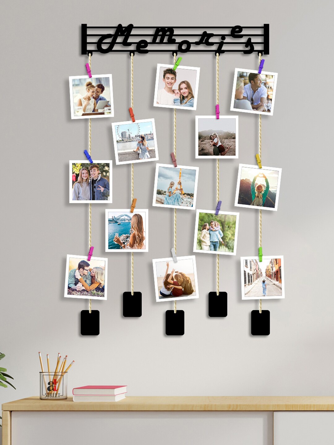 

Art Street Black Memories Clip Photo Collage Hanging Frame Wall Decor