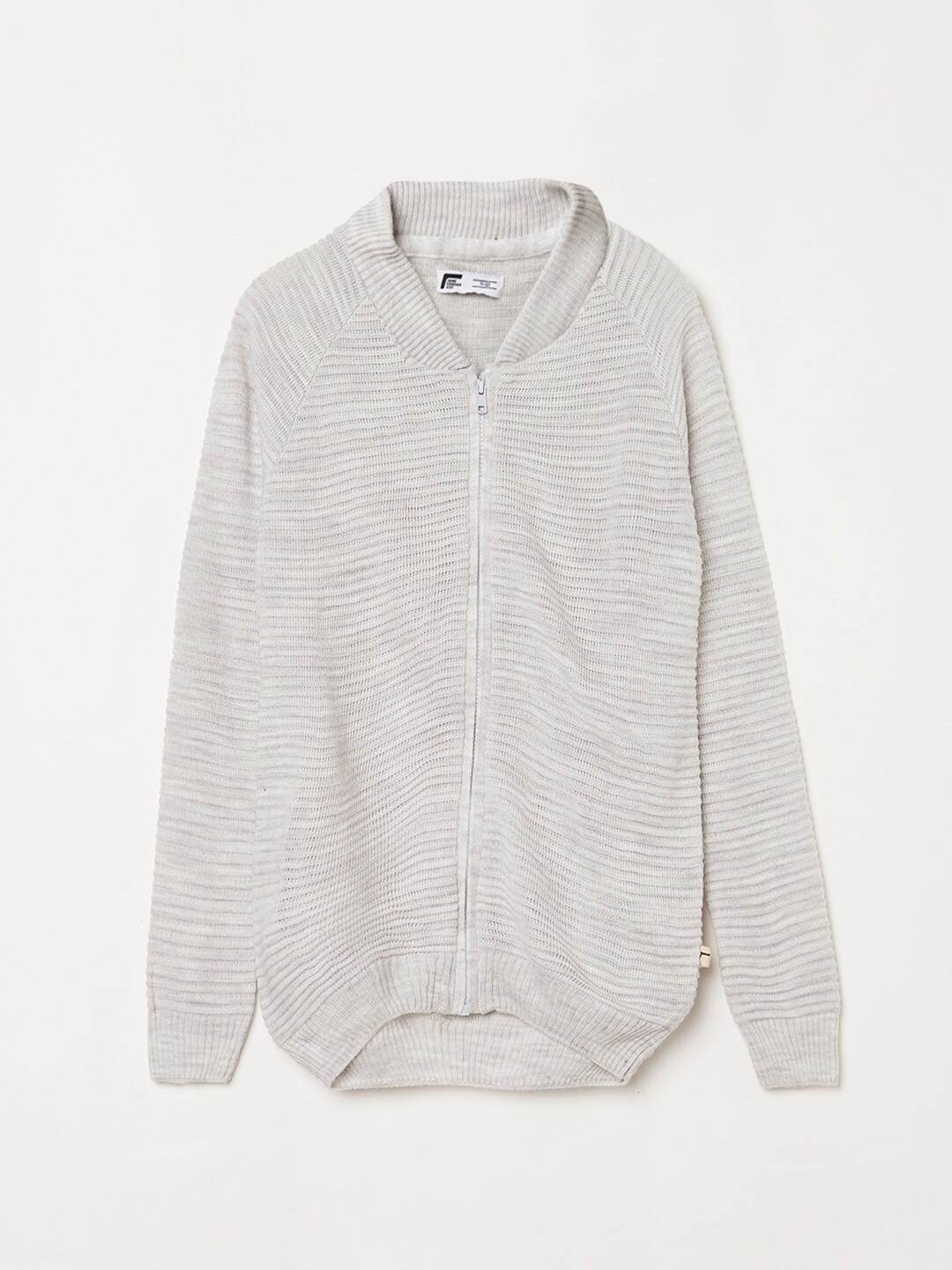 

Fame Forever by Lifestyle Boys Grey Ribbed Knitted Acrylic Cardigan