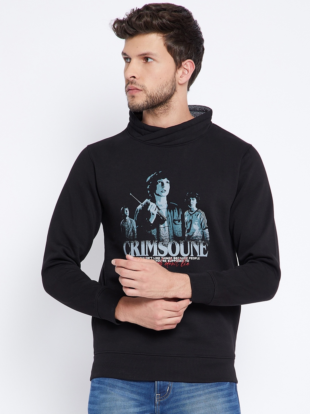 

Crimsoune Club Men Black Printed Sweatshirt