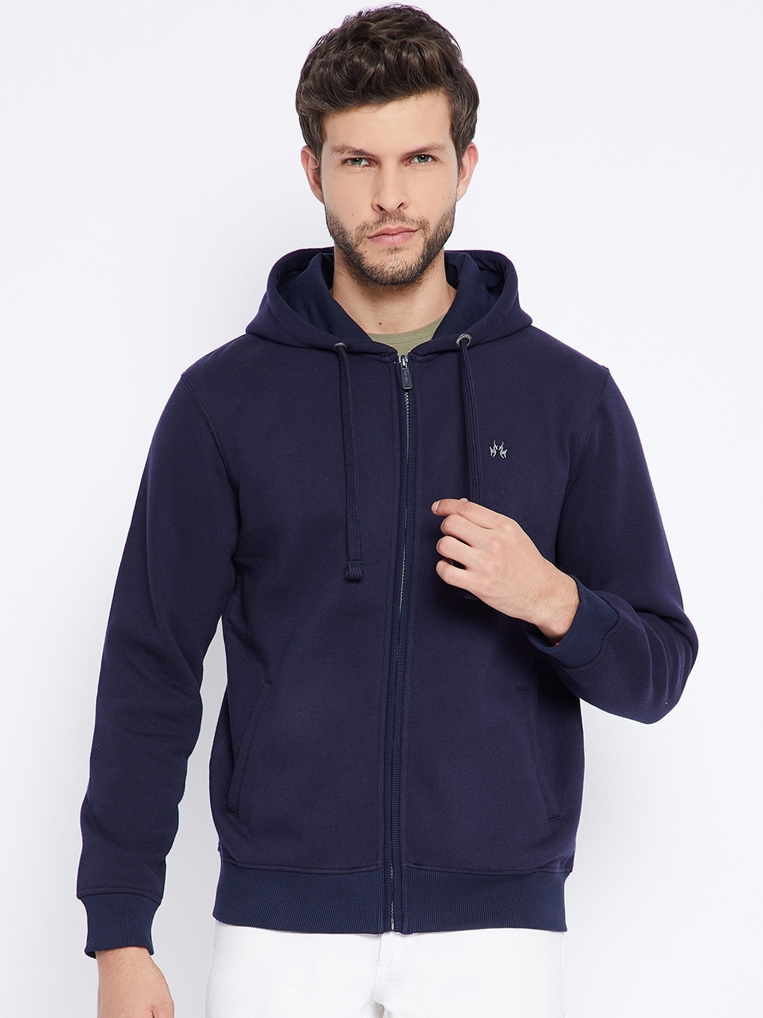 

Crimsoune Club Men Navy Blue Hooded Sweatshirt