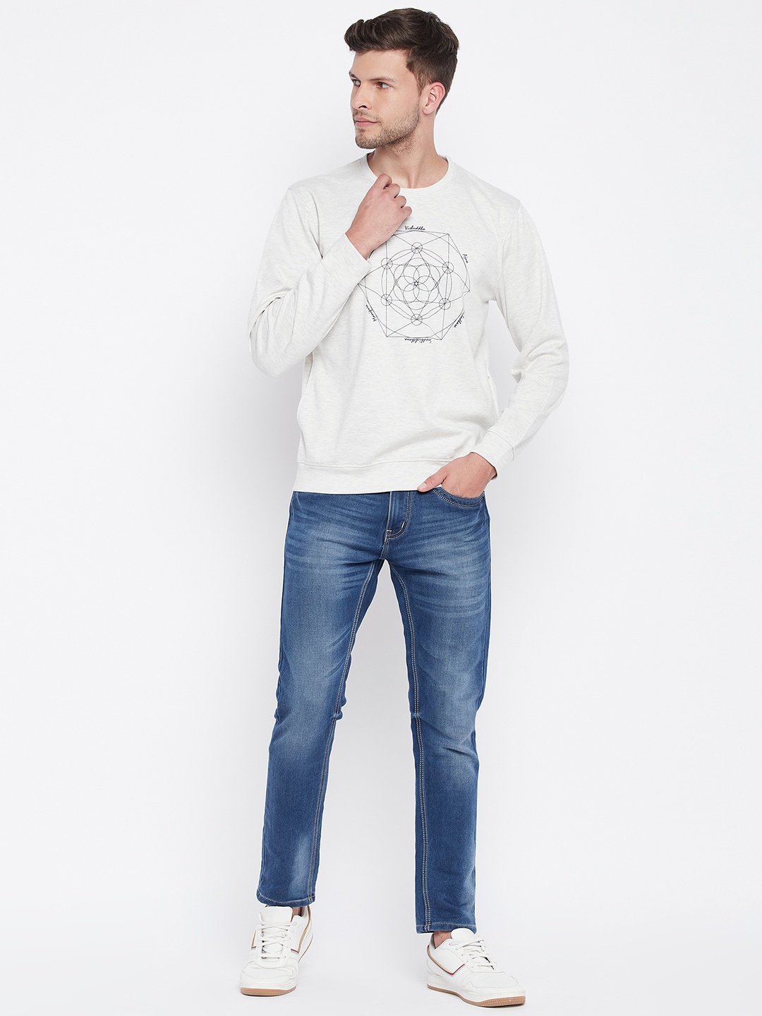 

Crimsoune Club Men Grey Printed Sweatshirt
