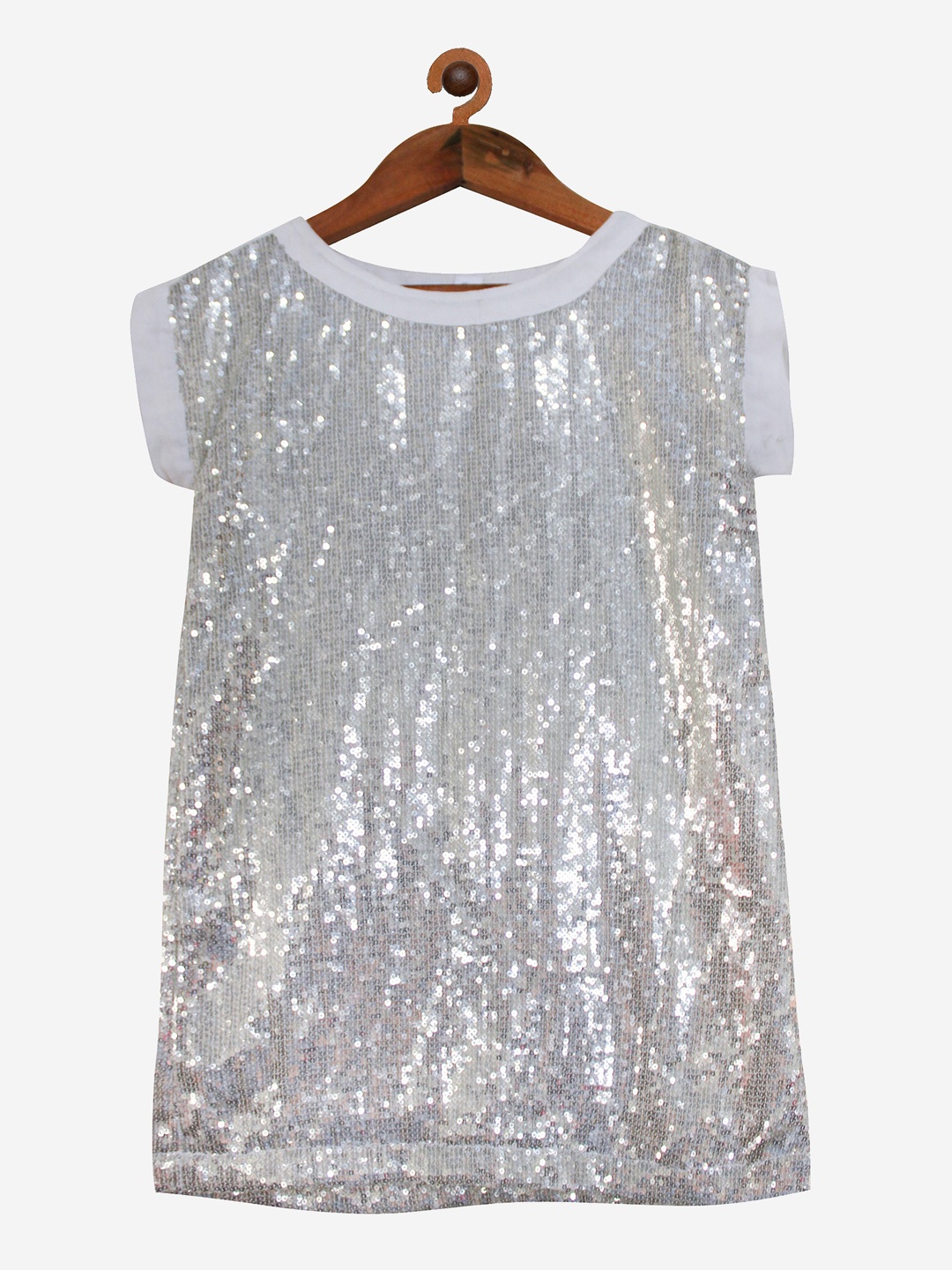 

KiddoPanti White Embellished A-Line Dress