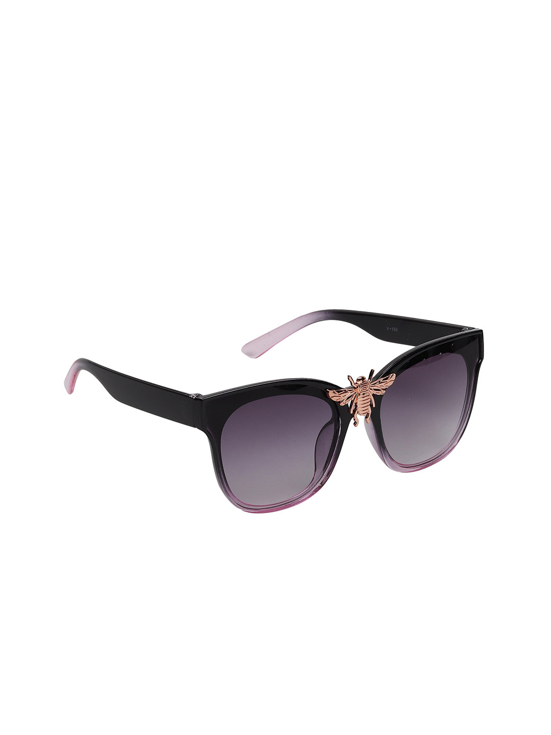 

CELEBRITY SUNGLASSES Unisex Purple UV Protected Lens & Black Browline Sunglasses CL-IF