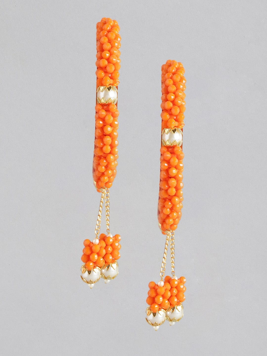 

Anouk Set of 2 Orange Gold-Plated Beaded Bangles with Latkan