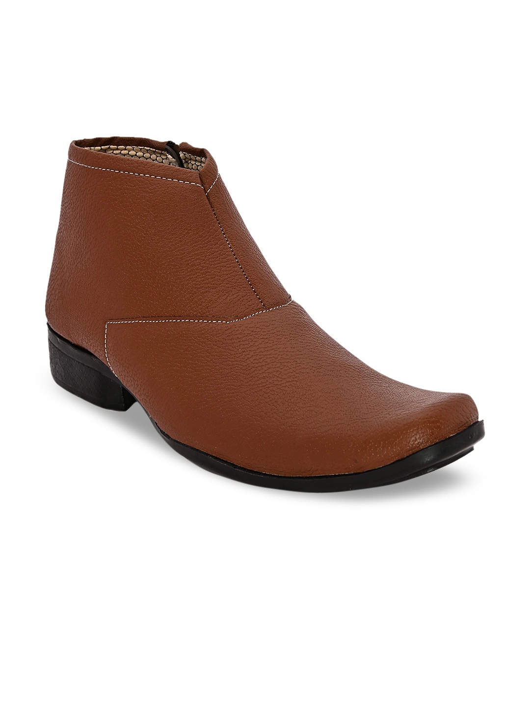 

Giorgio Men Brown Textured Leather Flat Boots