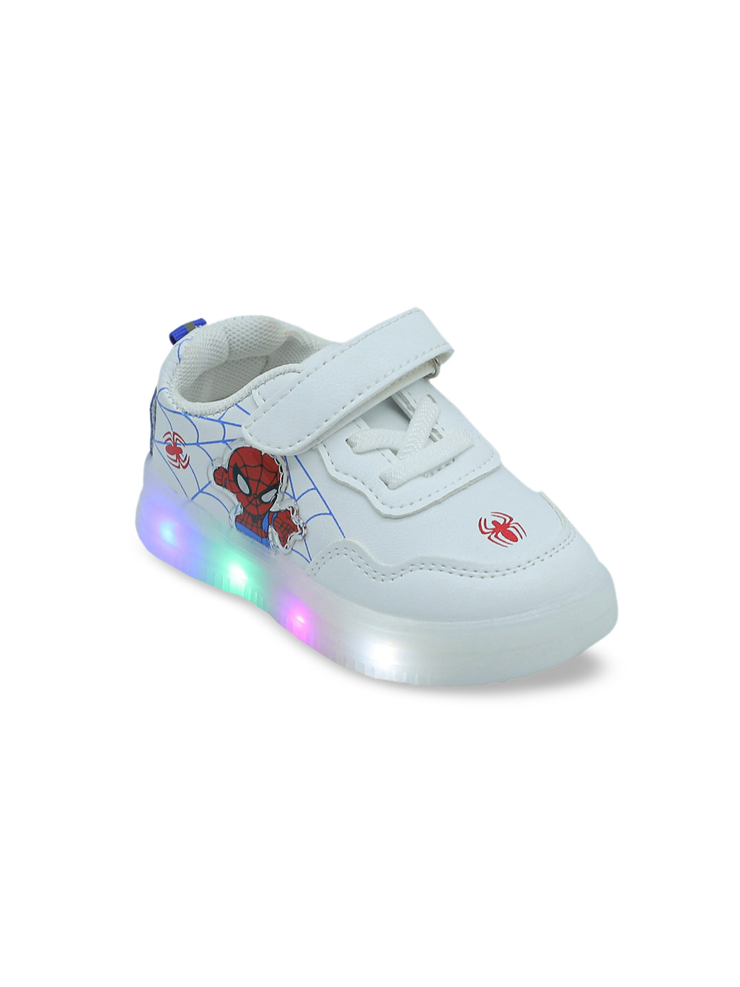 

FEETWELL SHOES Kids White Printed LED Sneakers