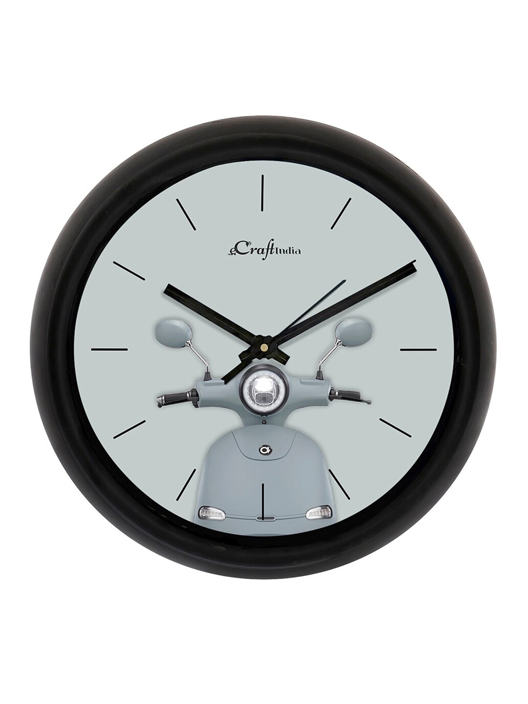 

eCraftIndia Grey & Black Scooter Printed Contemporary Analogue Wall Clock