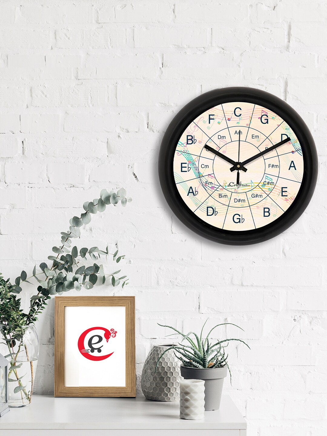 

eCraftIndia Beige & Black Music Noted Printed Contemporary Analogue Wall Clock