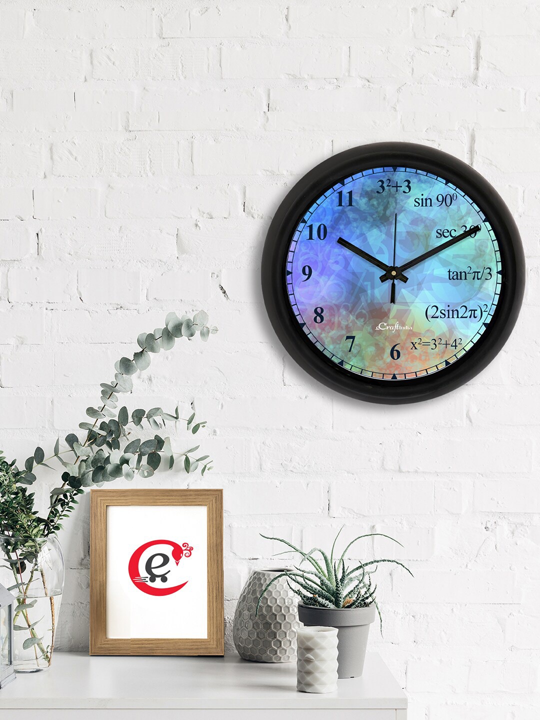 

eCraftIndia Blue & Green Trigonometry Printed Contemporary Analogue Wall Clock
