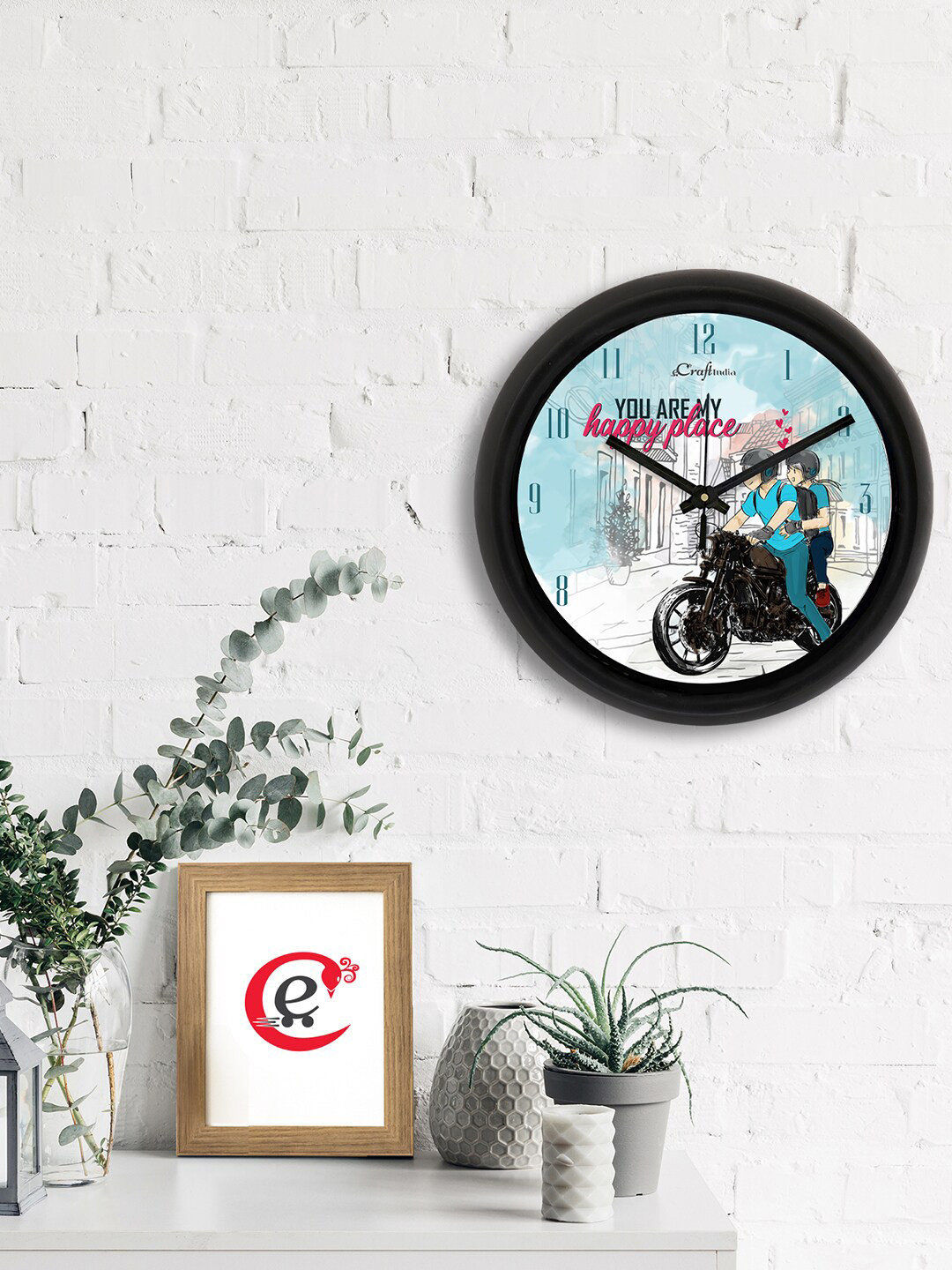 

eCraftIndia Blue & White Printed Contemporary Analogue Wall Clock