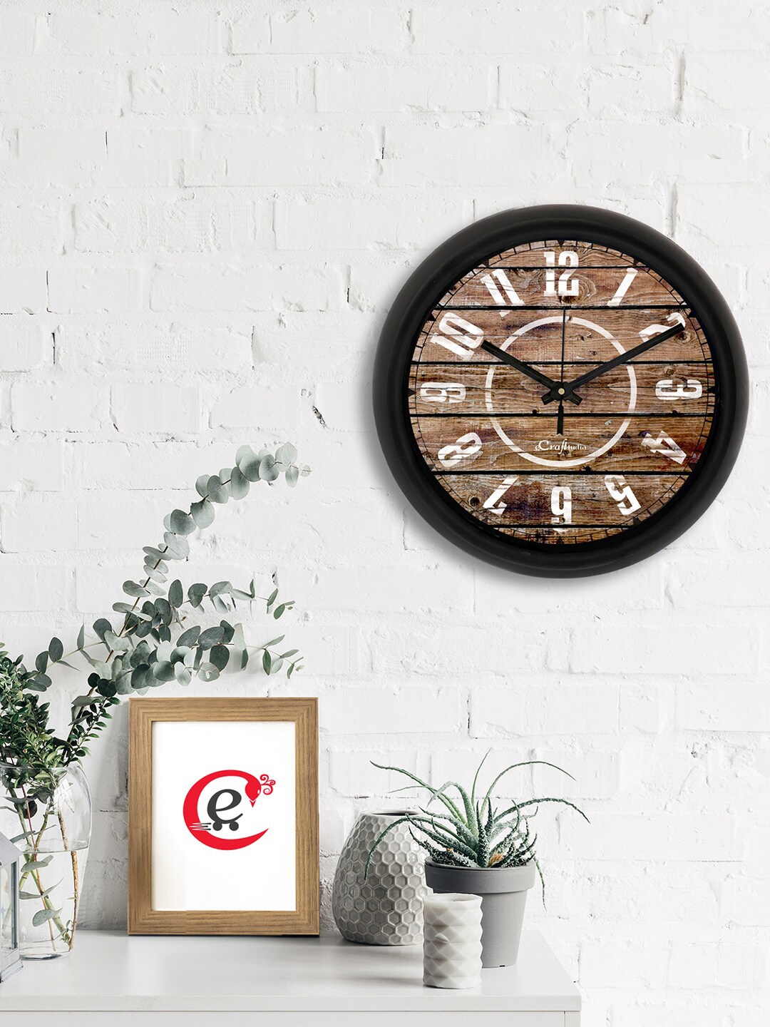 

eCraftIndia Brown & White Printed Contemporary Analogue Wall Clock