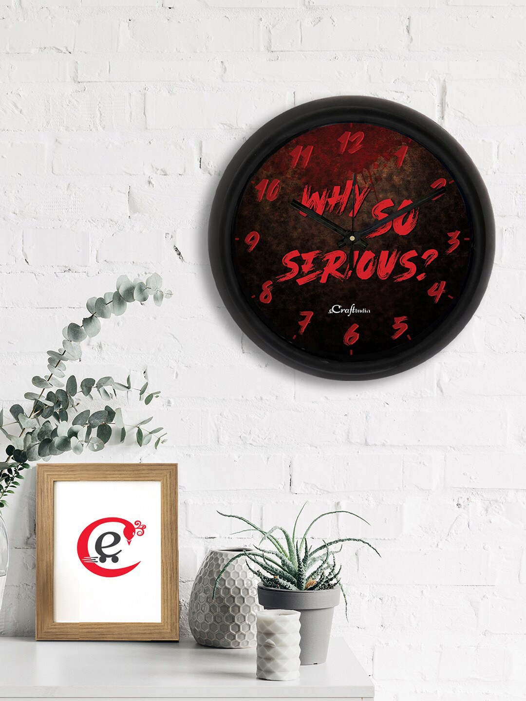 

eCraftIndia Red & Black Printed Contemporary Analogue Wall Clock