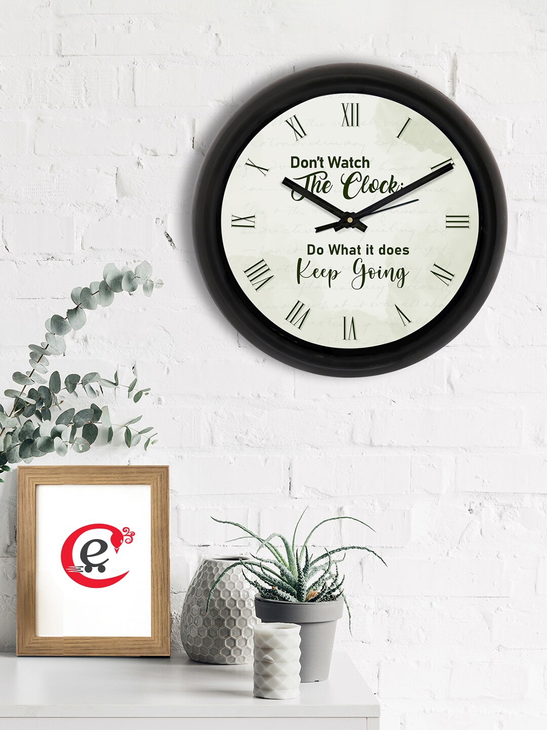 

eCraftIndia White & Black Printed Contemporary Wall Clock