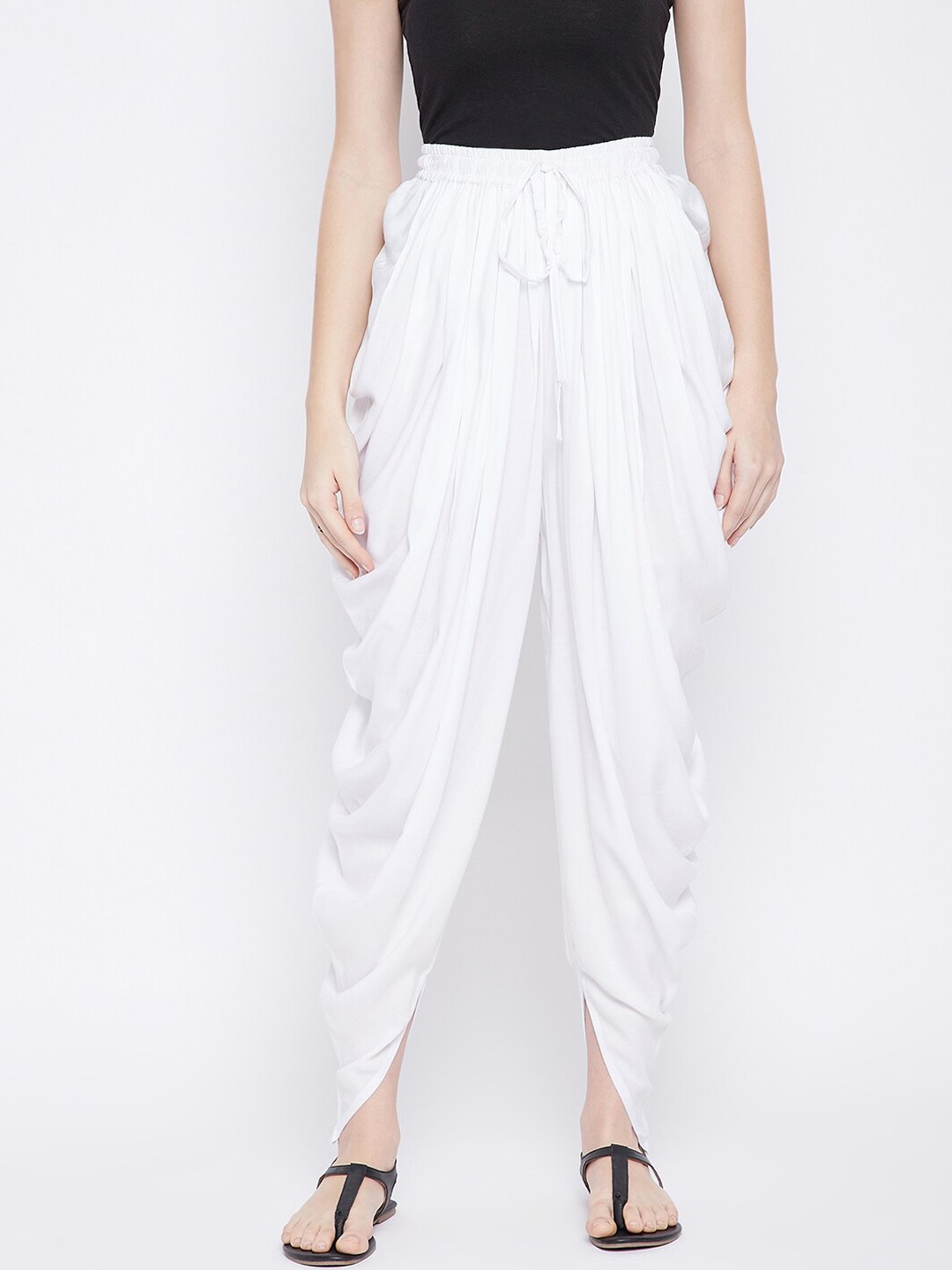 

TULIP 21 Women White Solid Dhoti Pants